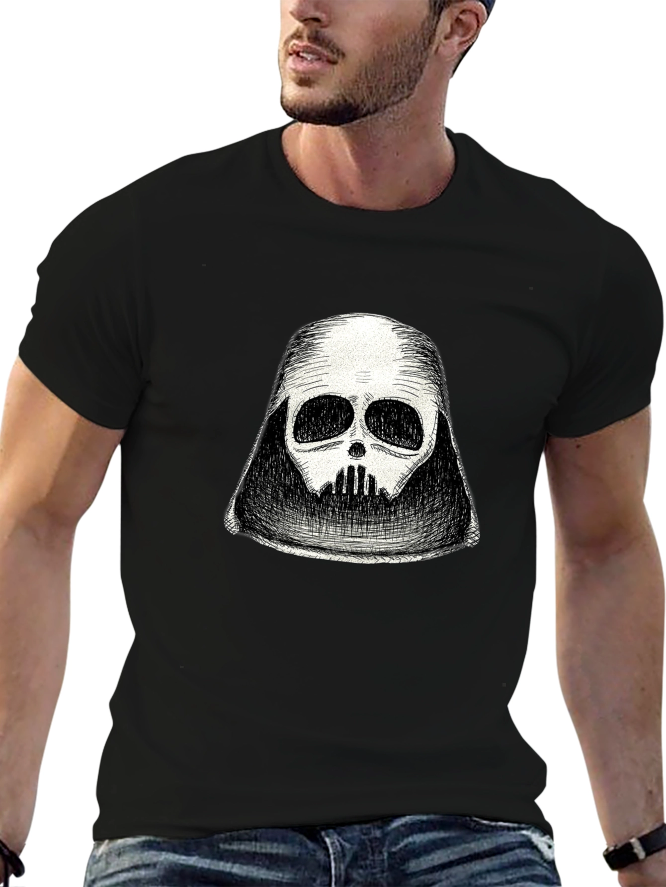 Darth Vader Sketch T-Shirt - Black Graphic Tee