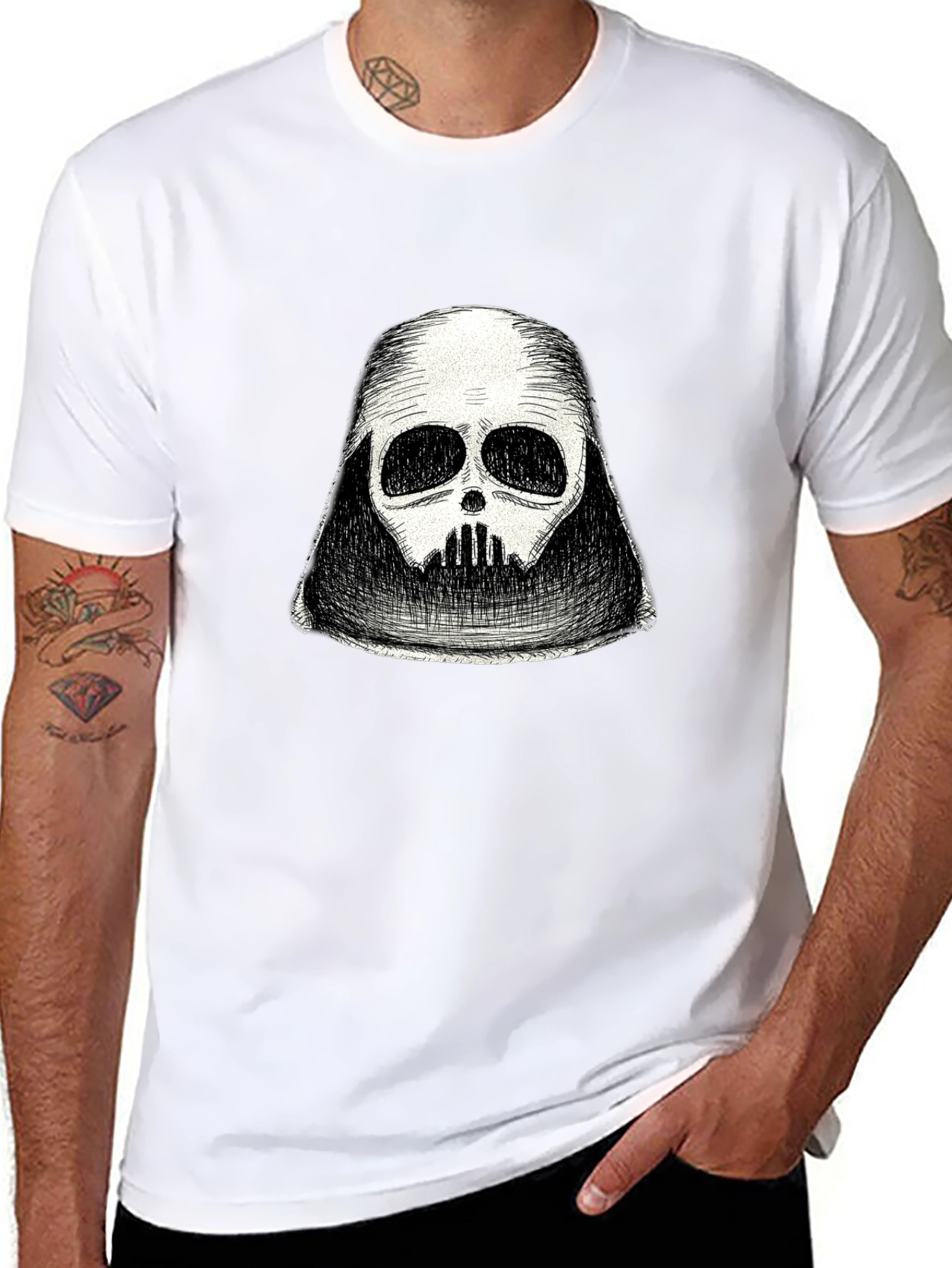 Darth Vader Sketch T-Shirt - Black Graphic Tee