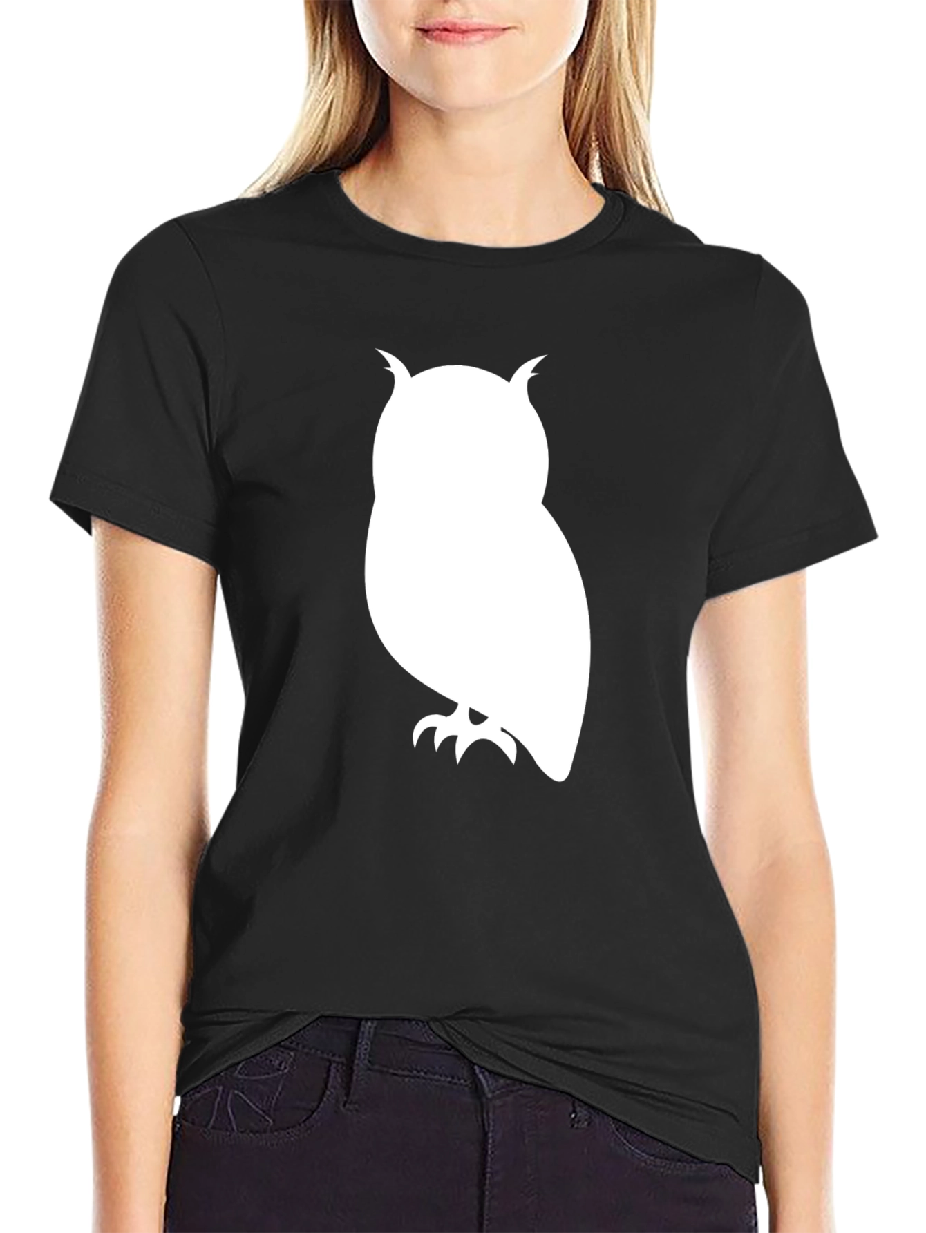 Owl Graphic Tee - Stylish Black Cotton T-Shirt