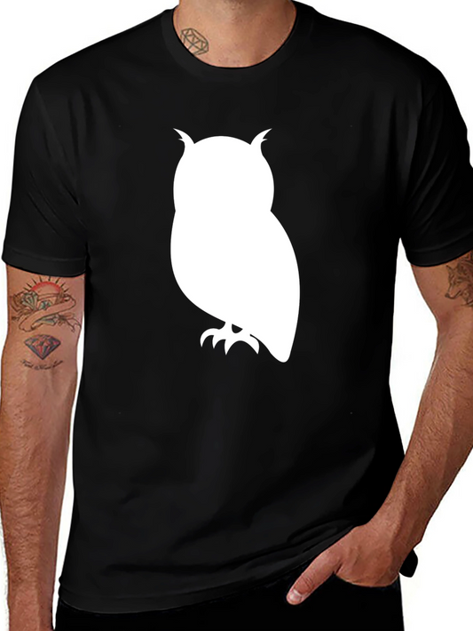 Owl Graphic Tee - Stylish Black Cotton T-Shirt