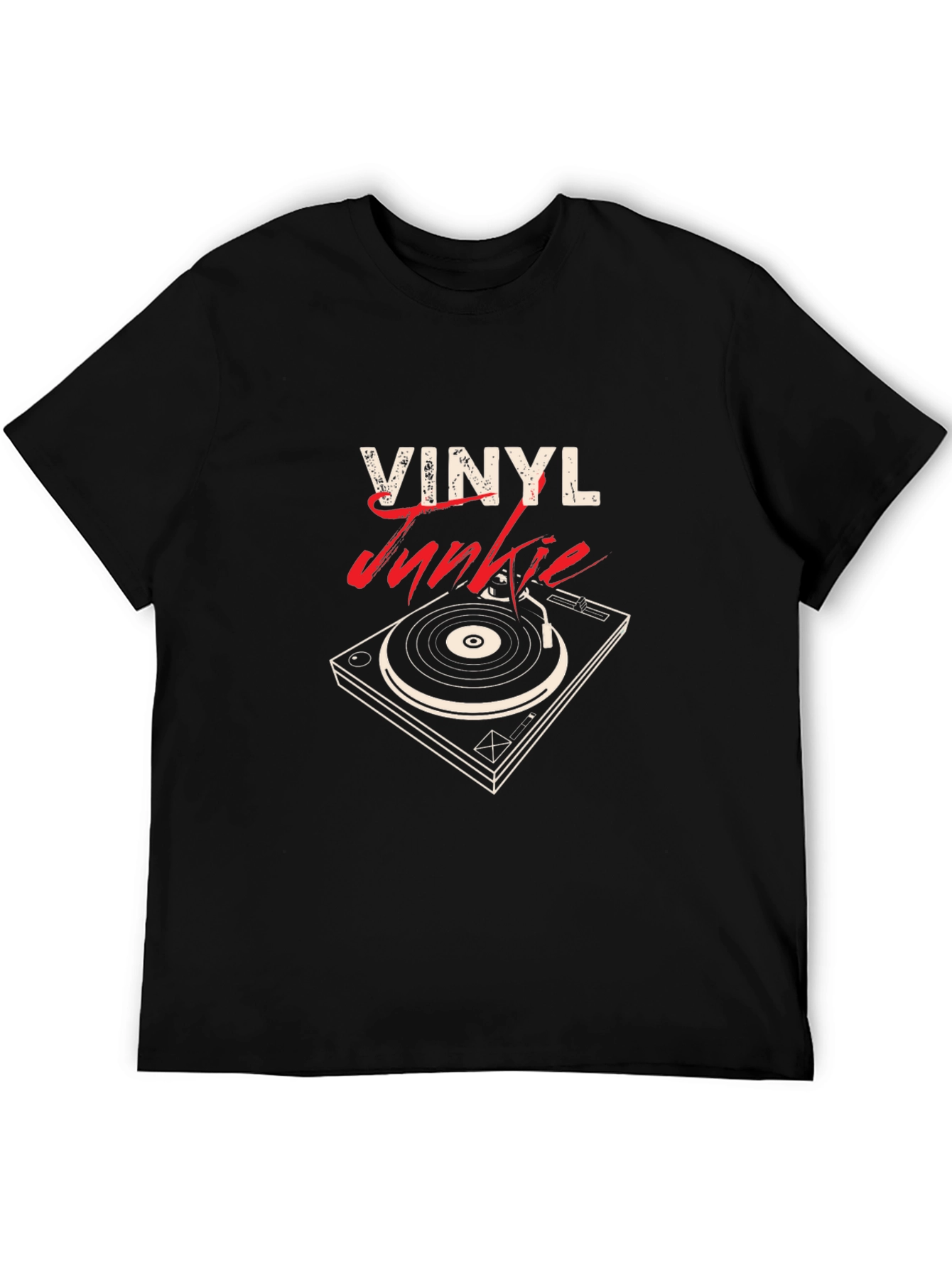 Vinyl Junkie Black T-Shirt - Music Lovers Tee