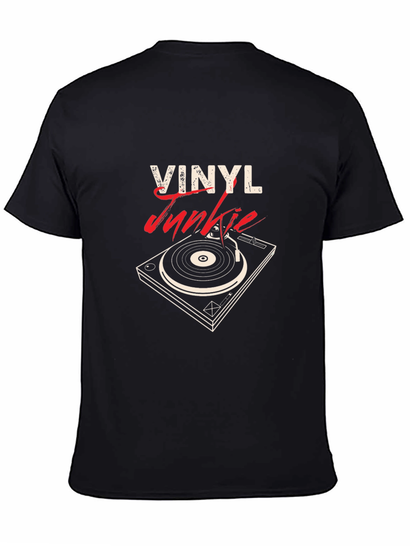 Vinyl Junkie Black T-Shirt - Music Lovers Tee