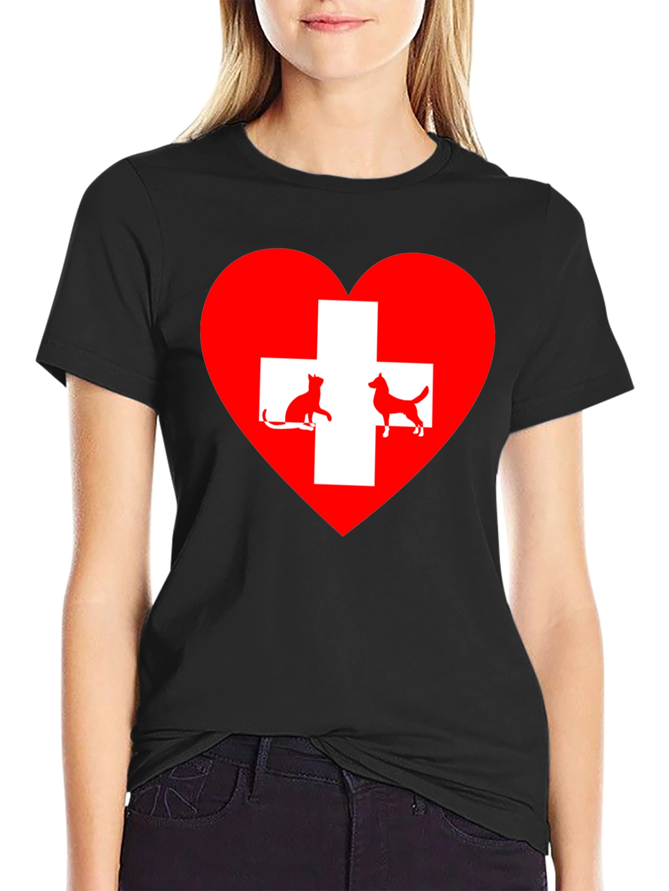 Heart Cat & Dog Lover T-Shirt