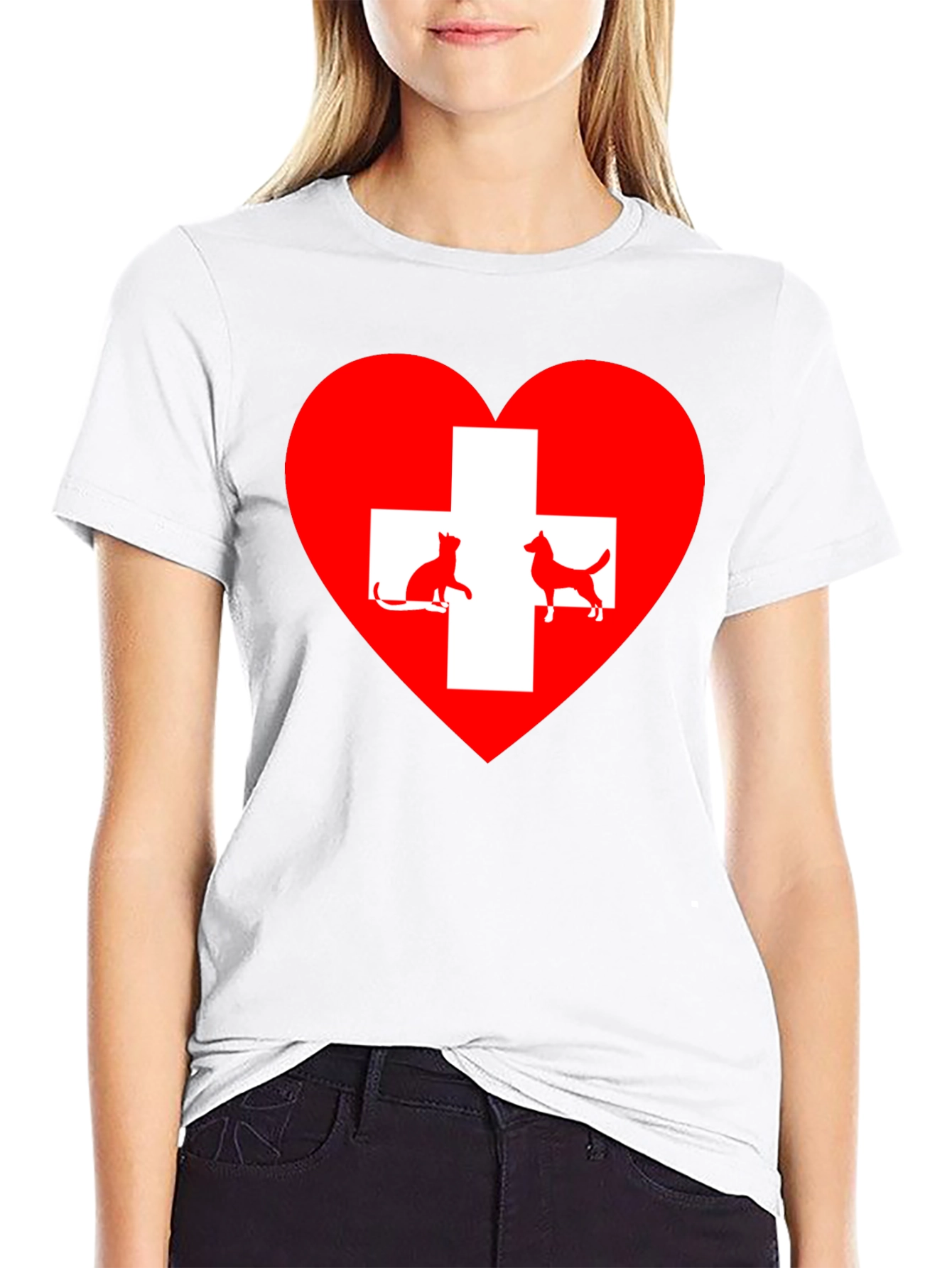 Heart Cat & Dog Lover T-Shirt