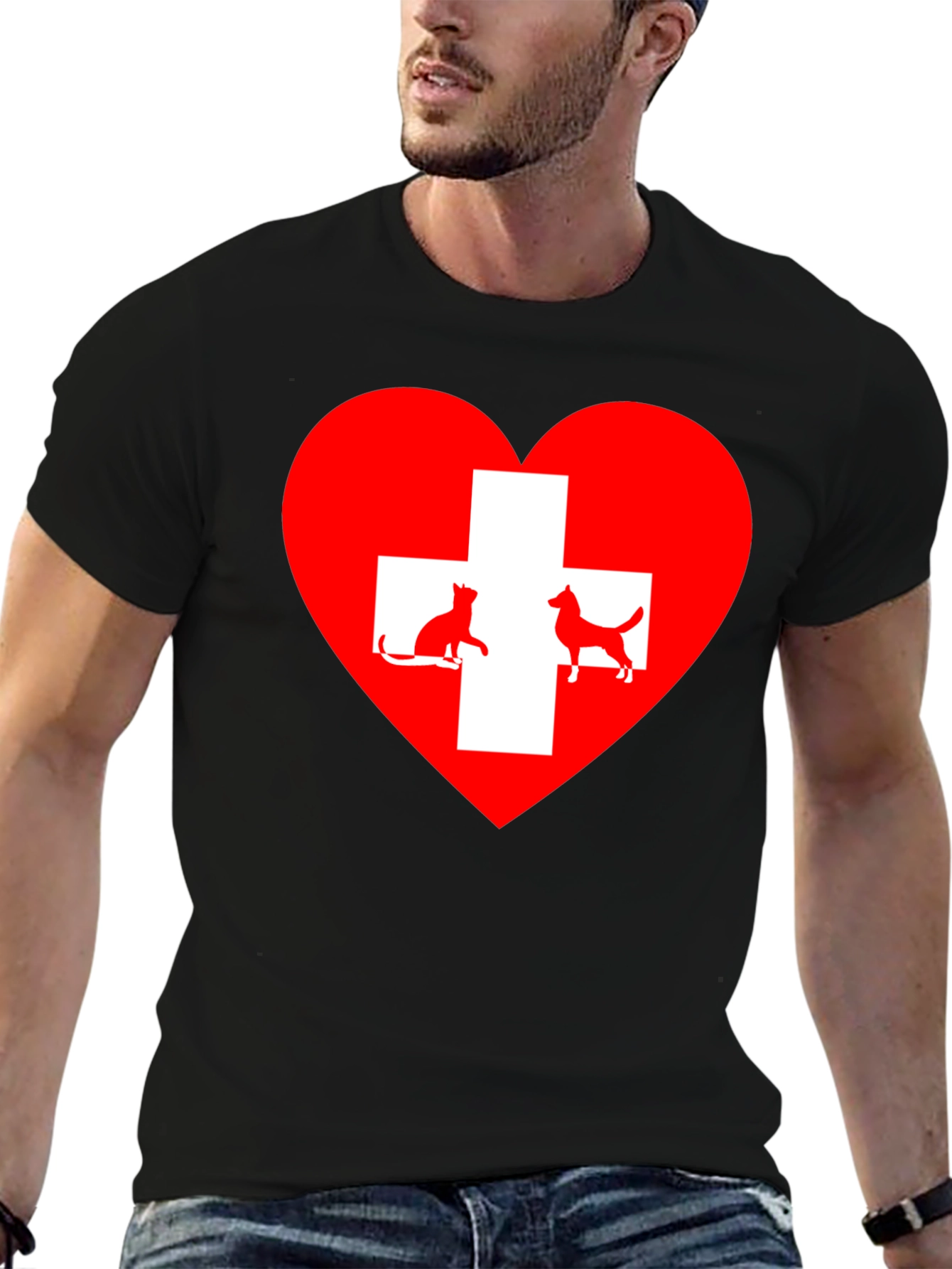 Heart Cat & Dog Lover T-Shirt