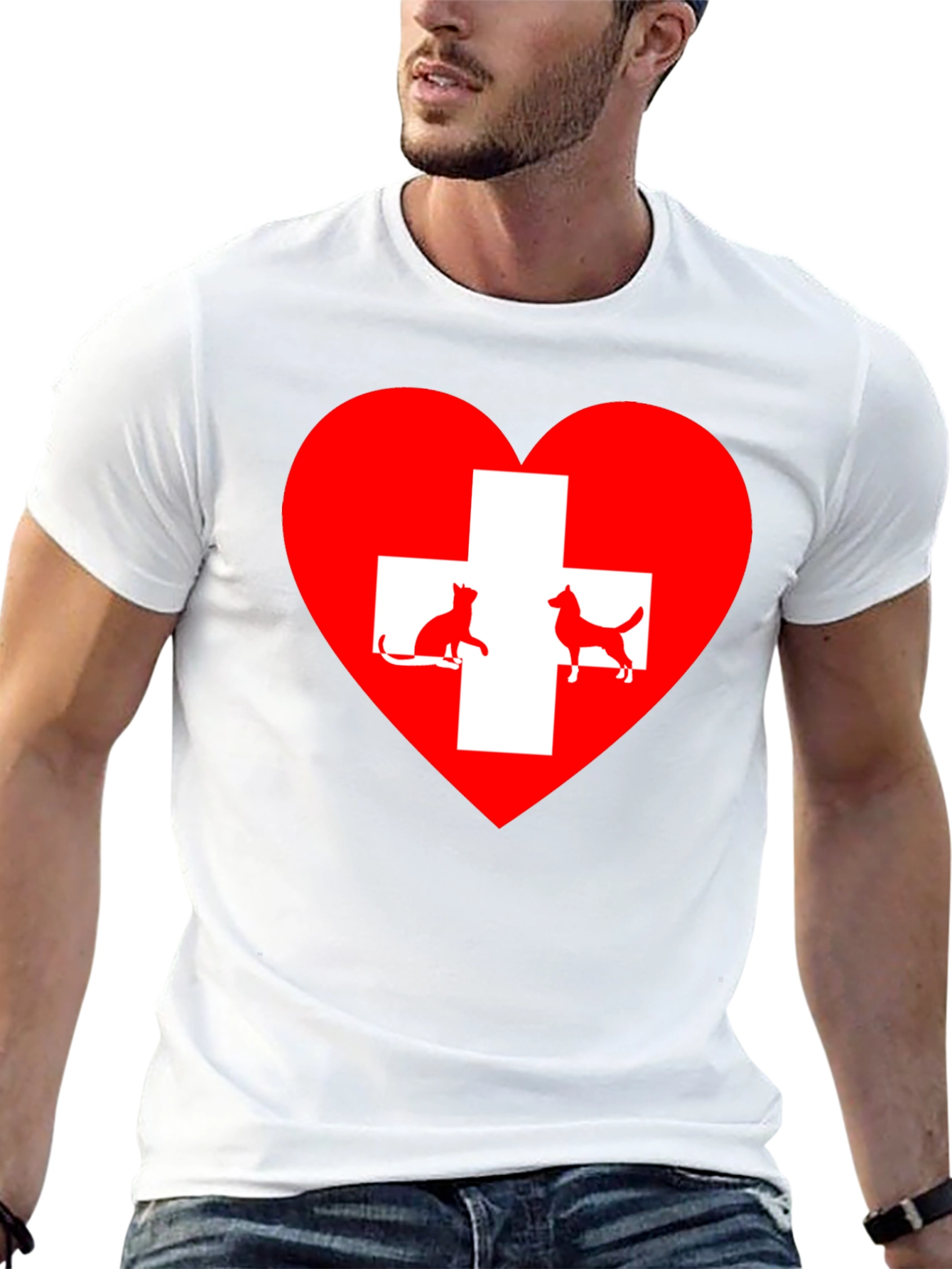 Heart Cat & Dog Lover T-Shirt