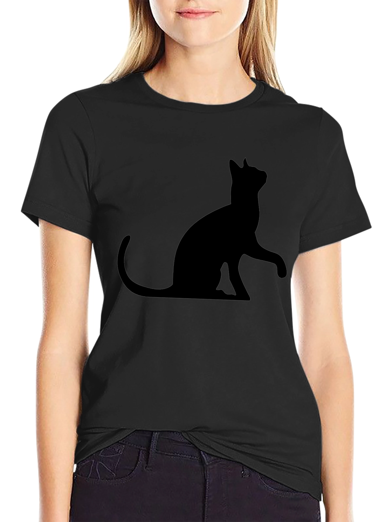Black Cat Silhouette T-Shirt