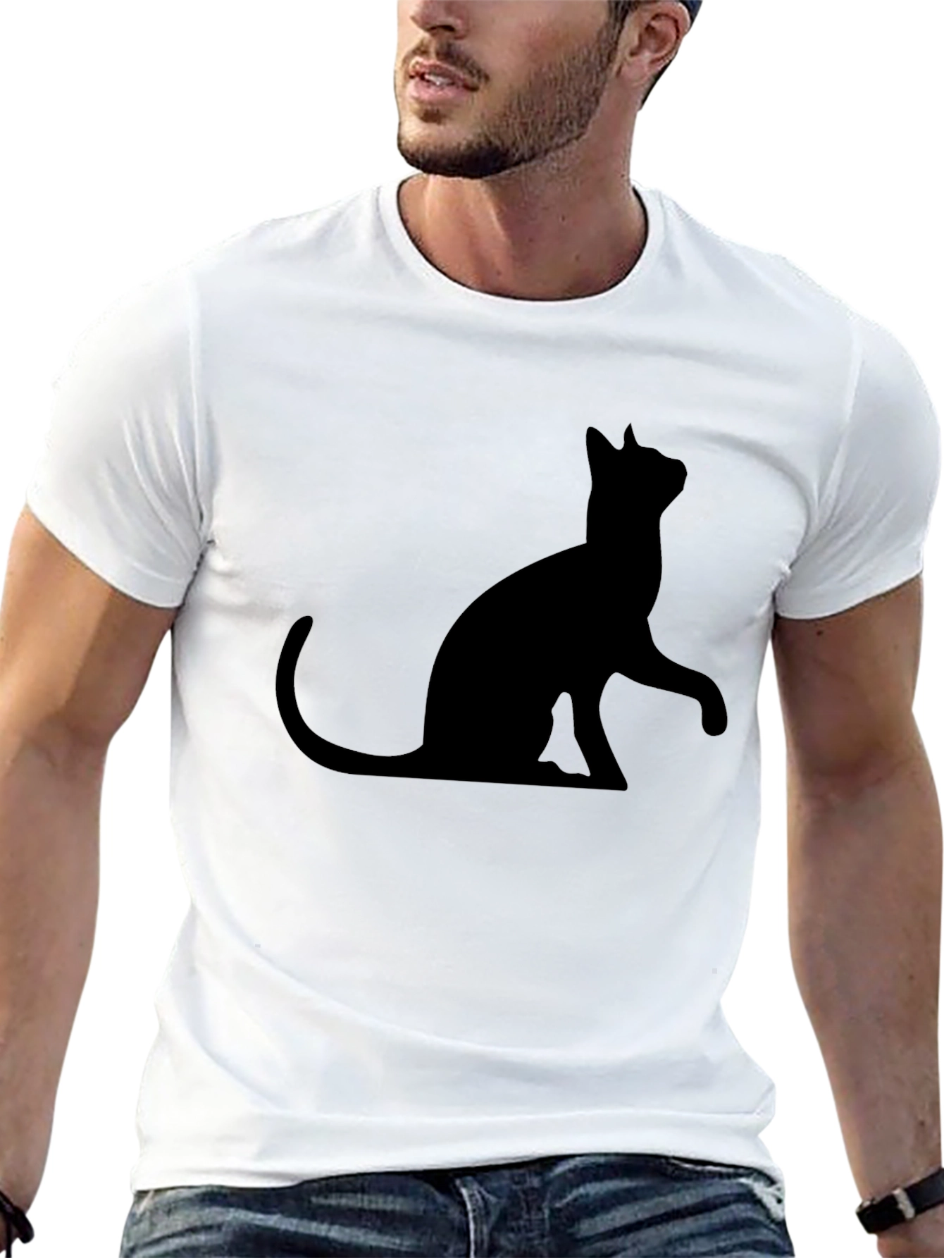 Black Cat Silhouette T-Shirt