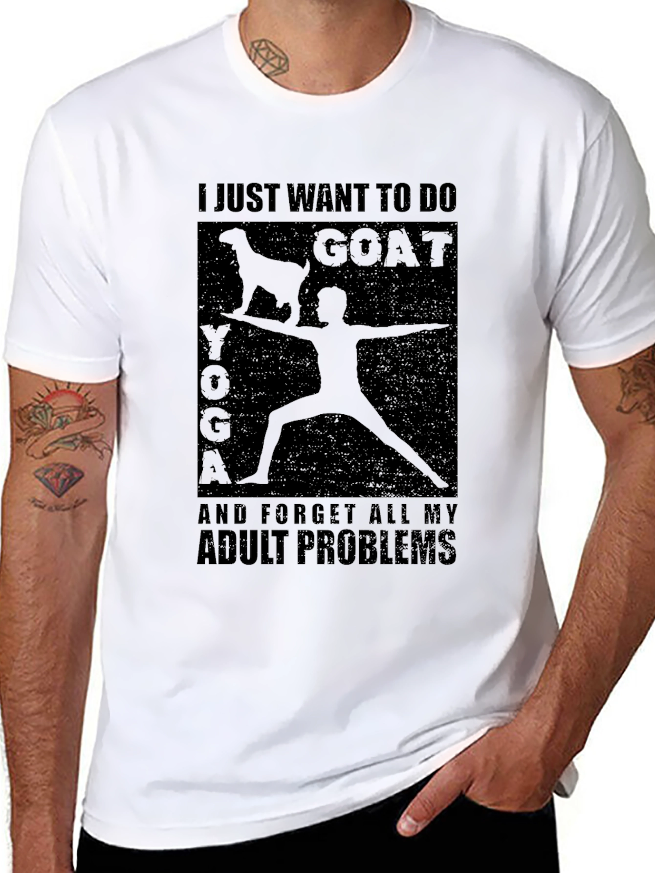 Goat Yoga T-Shirt - Adult Problems Tee
