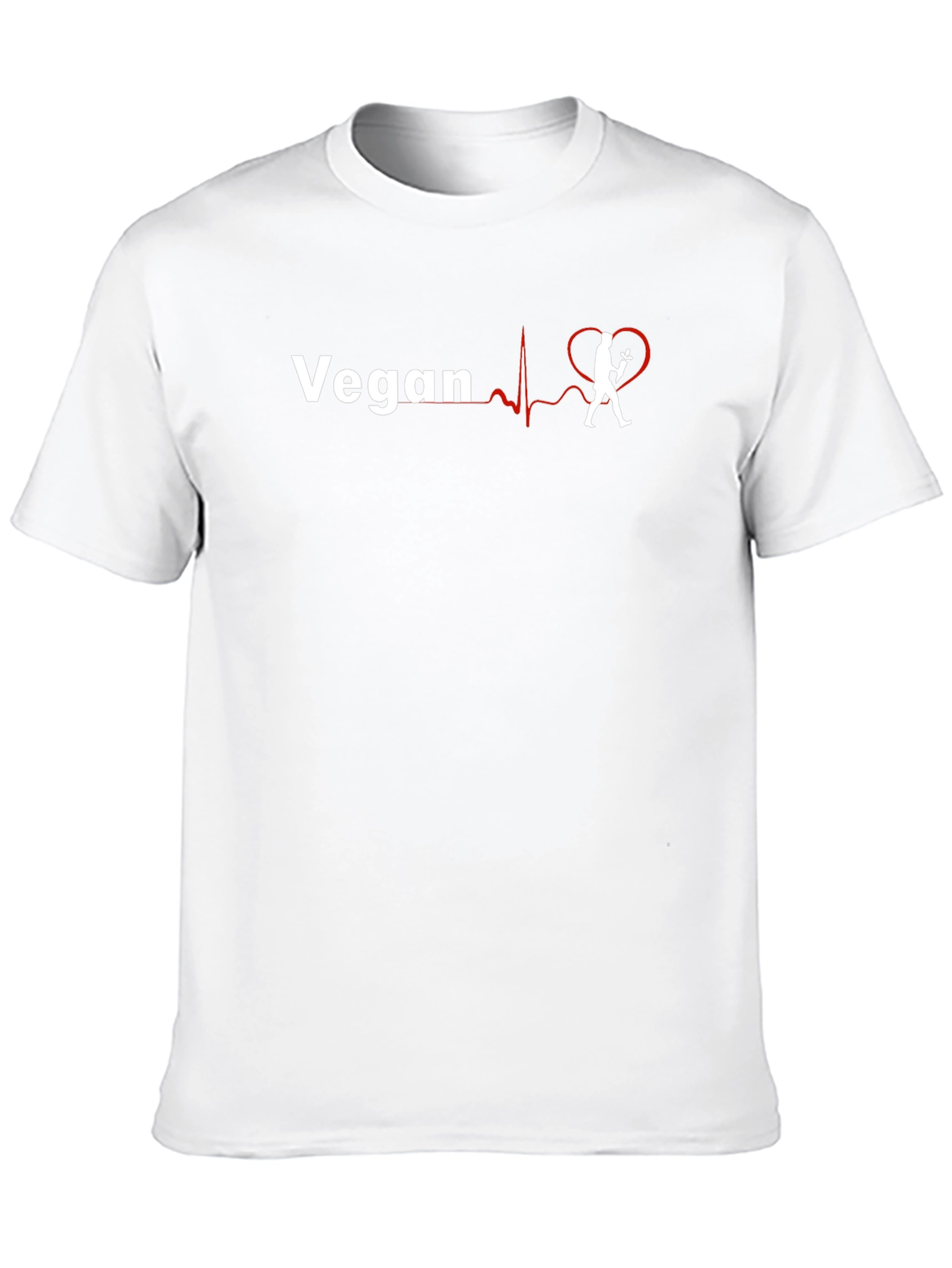 Vegan Heartbeat Graphic Tee - Unisex Black T-Shirt
