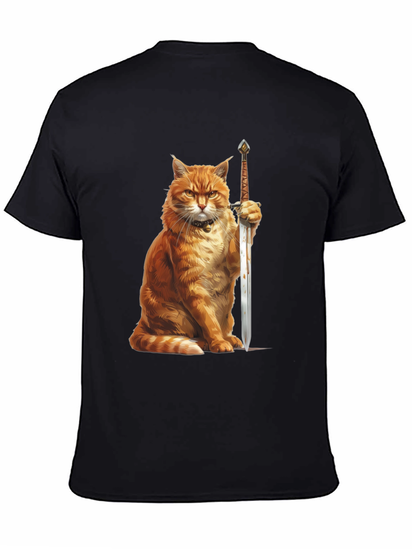 Cat Warrior T-Shirt - Funny Feline Knight Tee