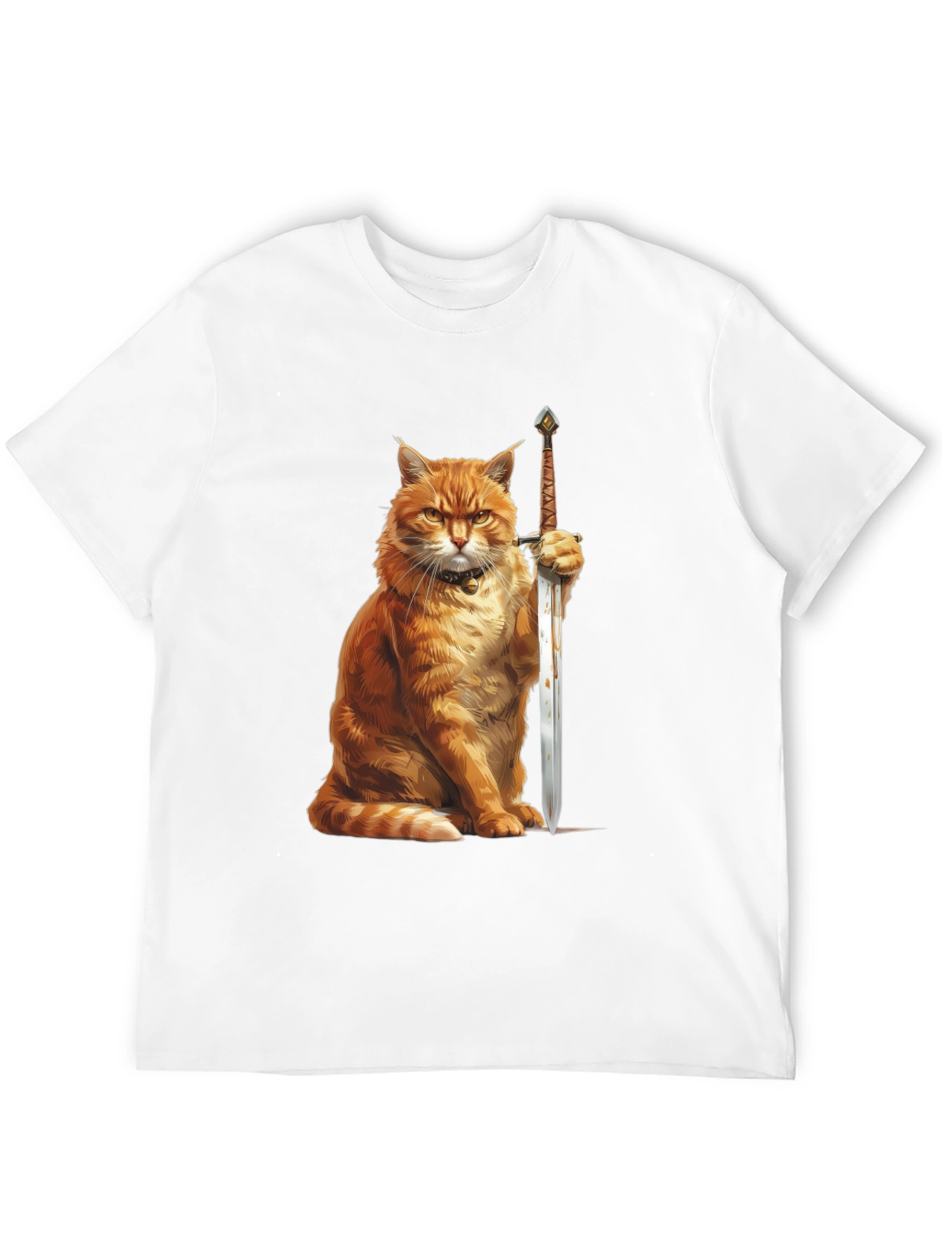 Cat Warrior T-Shirt - Funny Feline Knight Tee