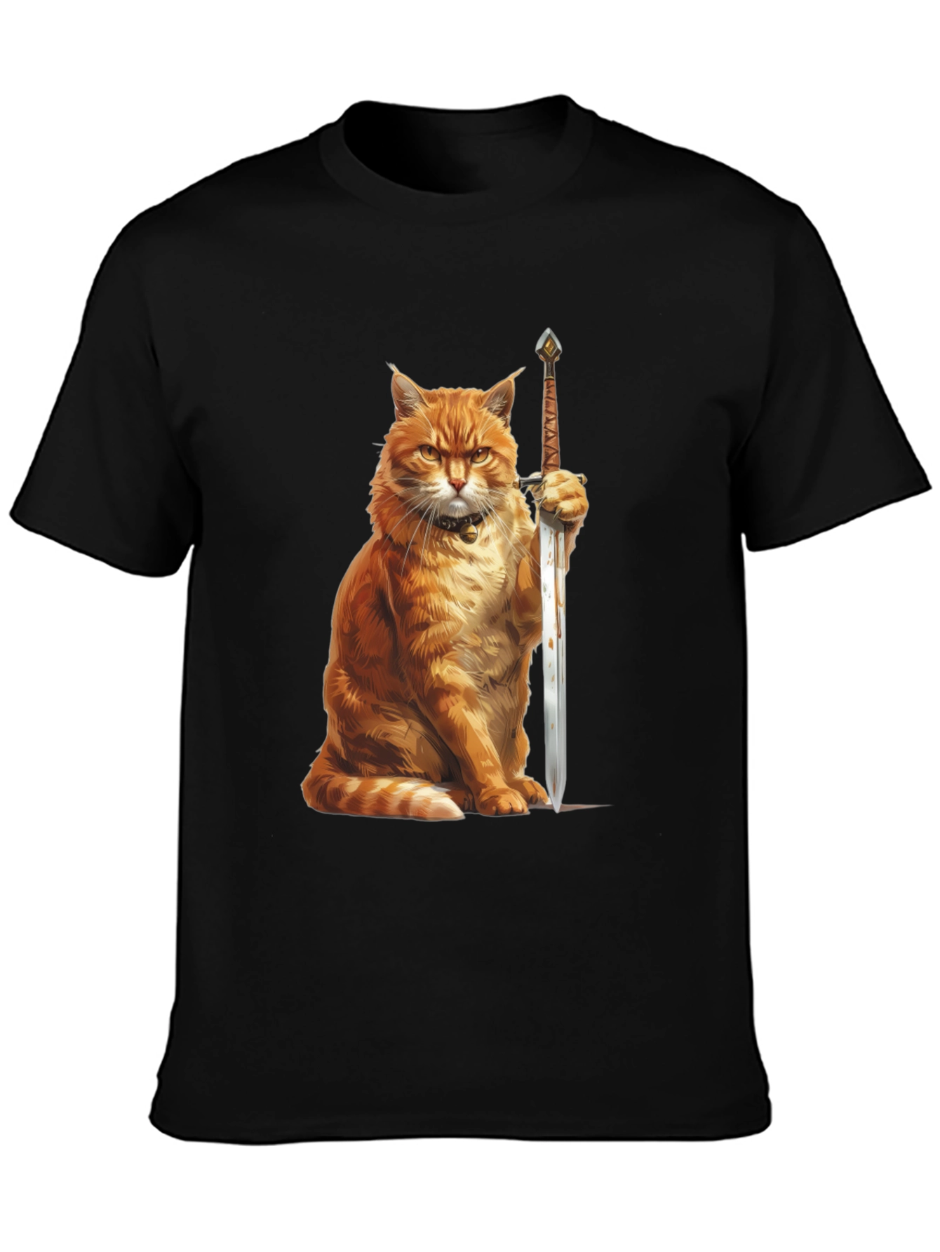Cat Warrior T-Shirt - Funny Feline Knight Tee