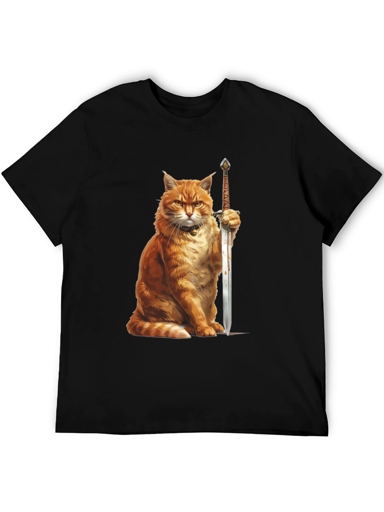 Cat Warrior T-Shirt - Funny Feline Knight Tee