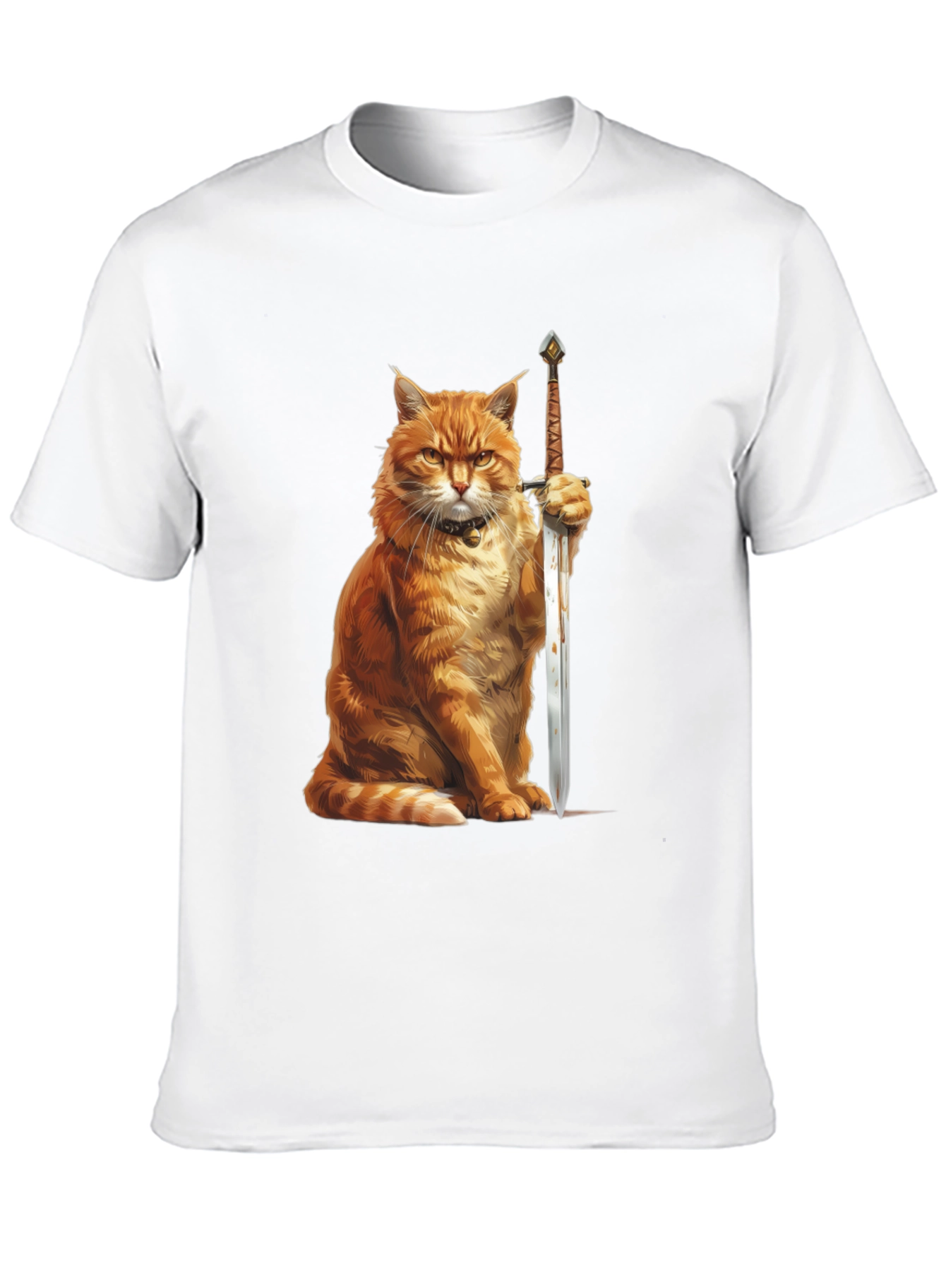 Cat Warrior T-Shirt - Funny Feline Knight Tee