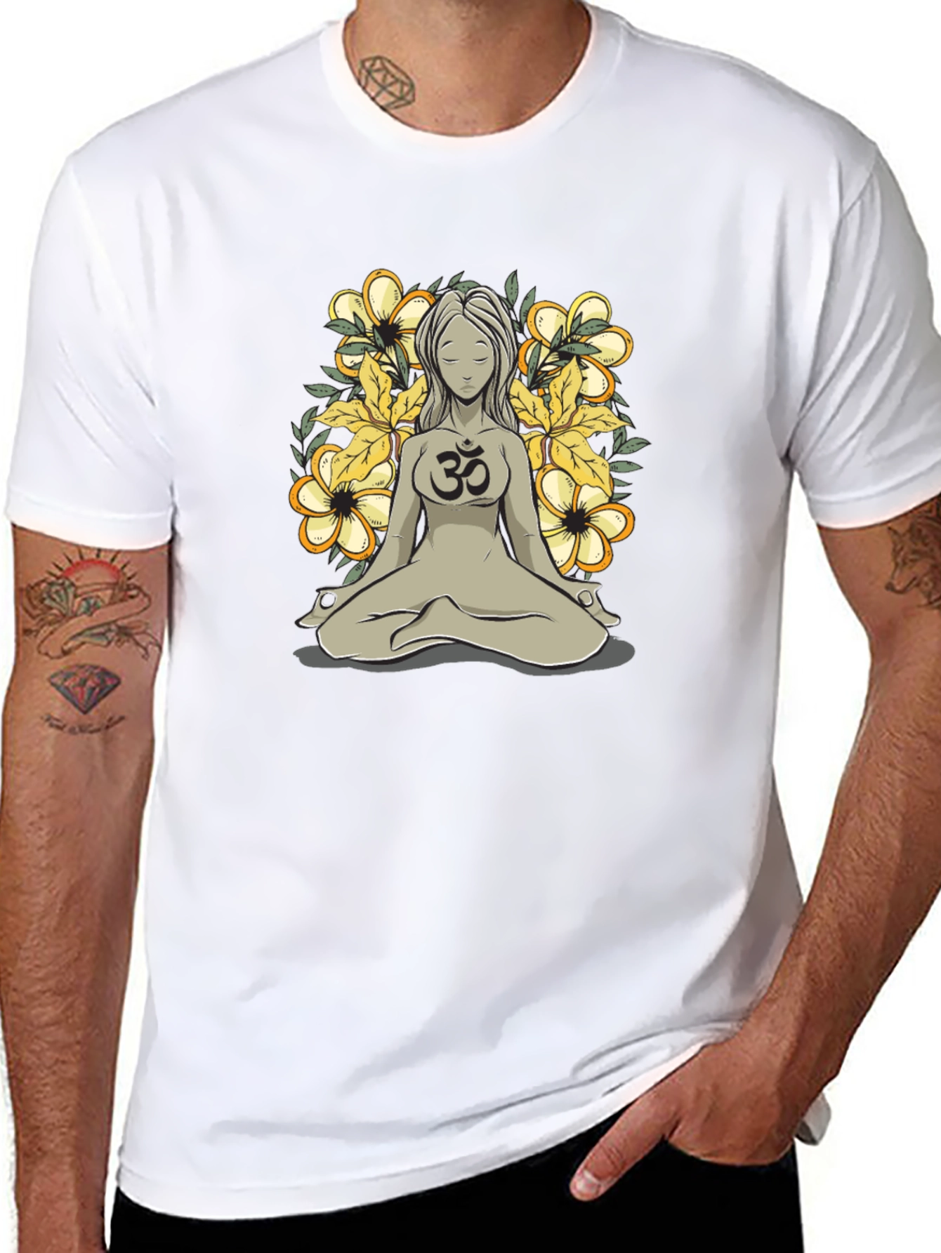 Om Symbol Meditating Woman Graphic Tee