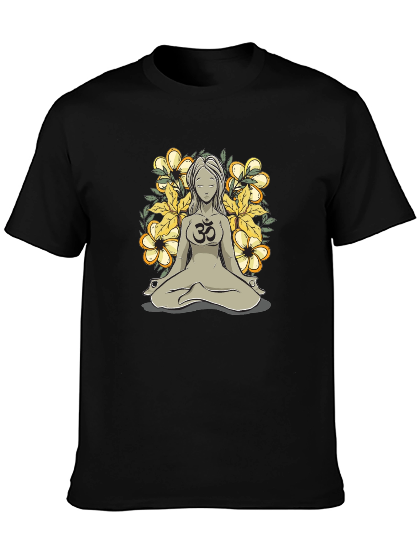 Om Symbol Meditating Woman Graphic Tee