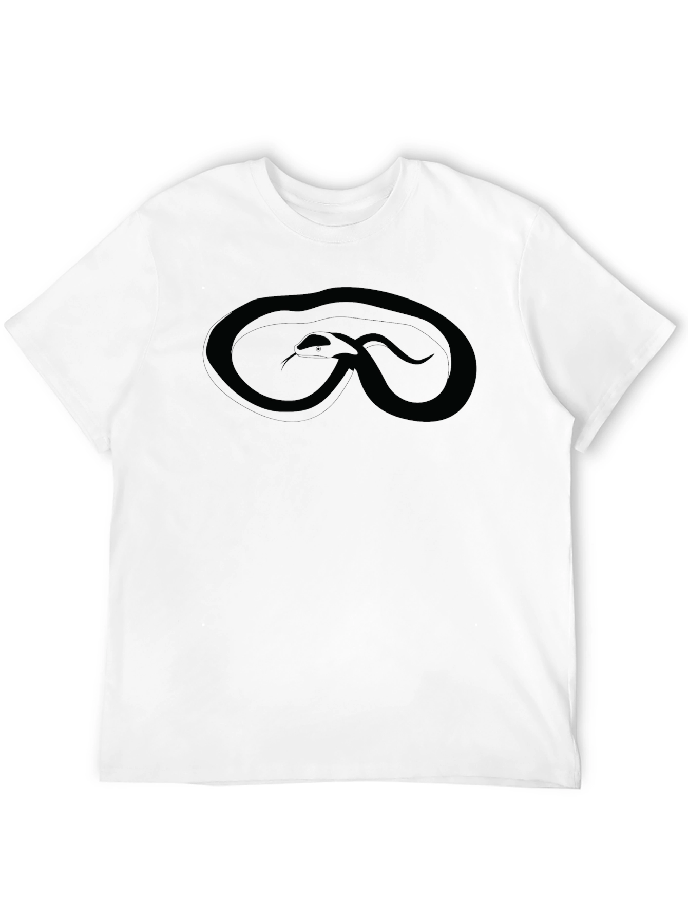 Black Snake Design Graphic Tee - Stylish Mens T-Shirt