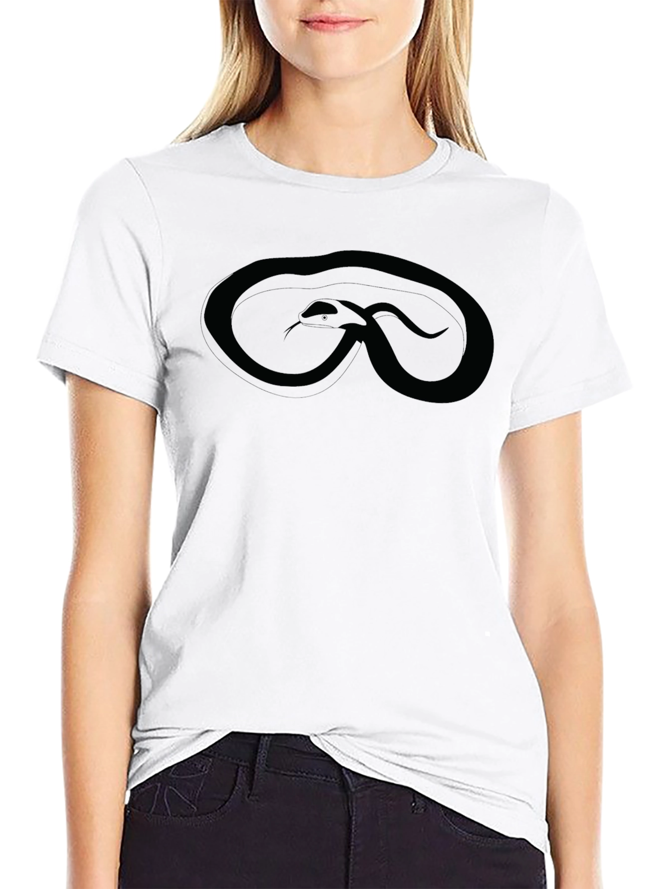 Black Snake Design Graphic Tee - Stylish Mens T-Shirt