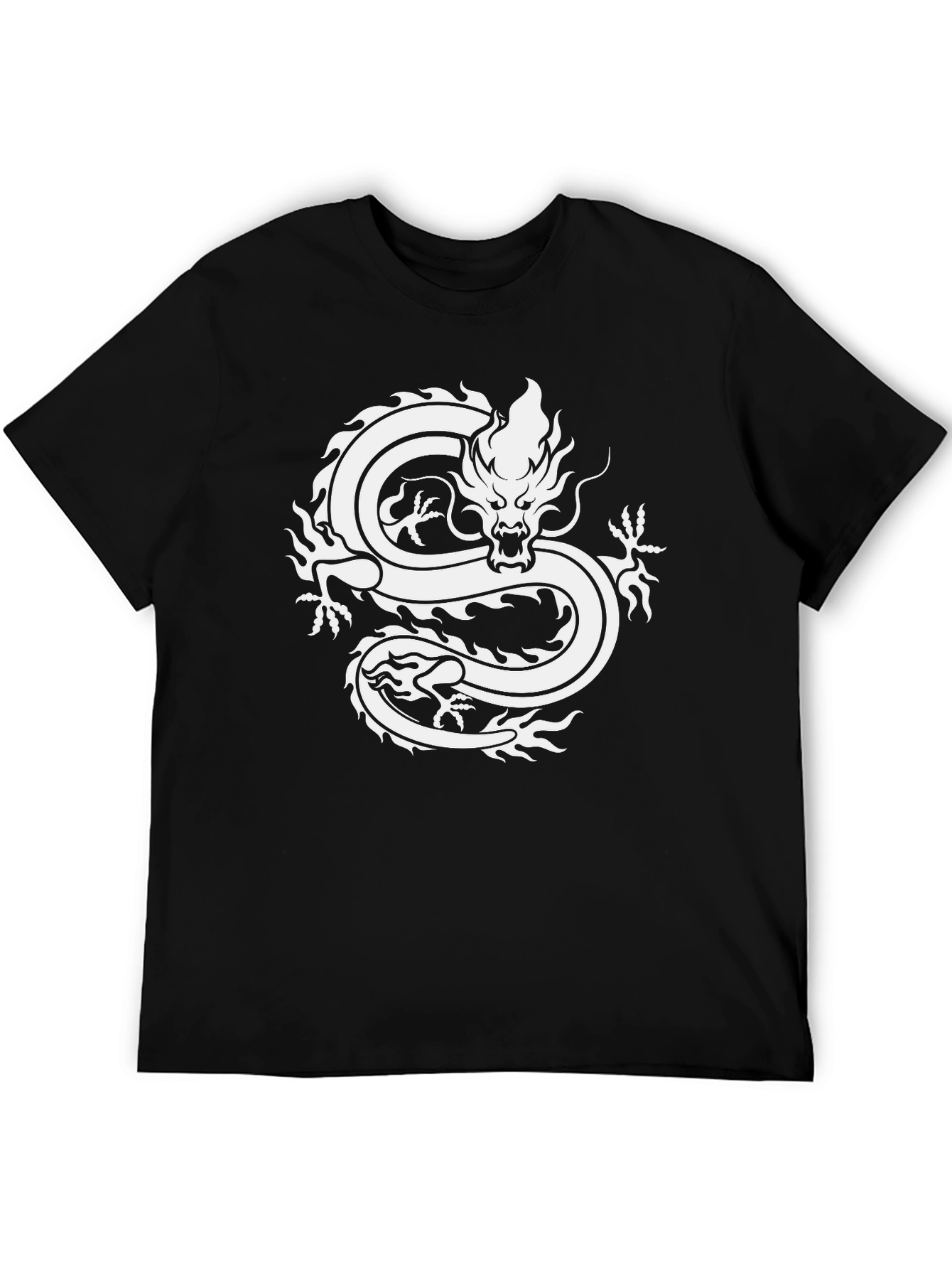 Dragon Graphic Tee - Stylish Black Cotton T-Shirt
