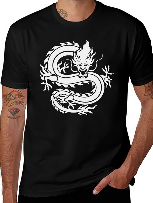 Dragon Graphic Tee - Stylish Black Cotton T-Shirt