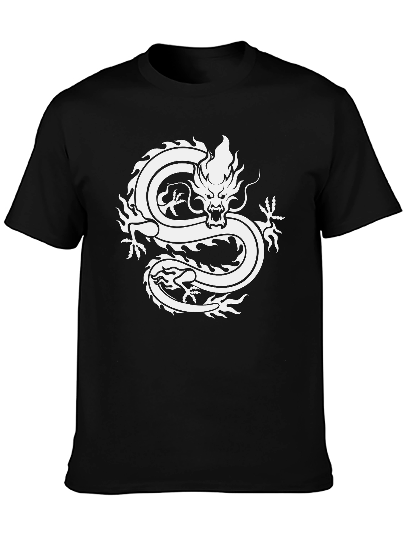Dragon Graphic Tee - Stylish Black Cotton T-Shirt