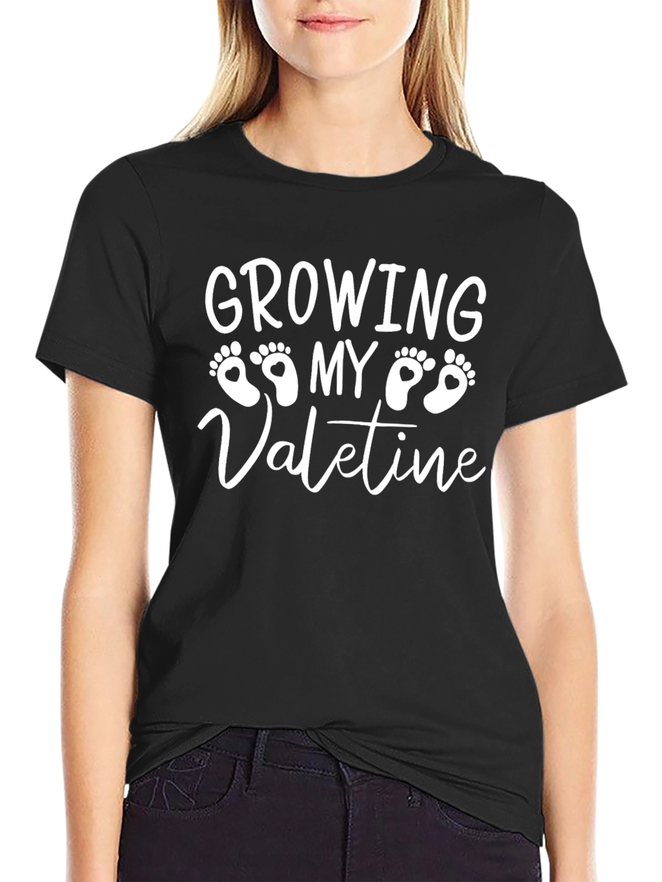 Growing My Valetine Black T-Shirt