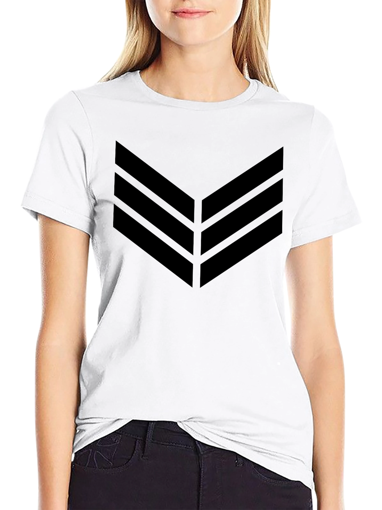 Black Chevron Graphic Tee - Modern Style