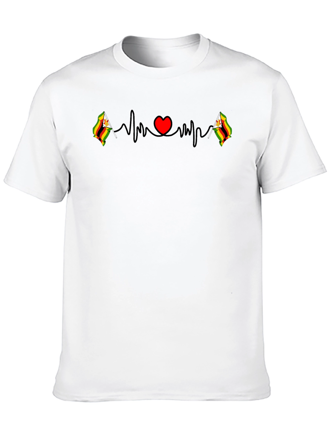 Zimbabwe Flag Heartbeat T-Shirt