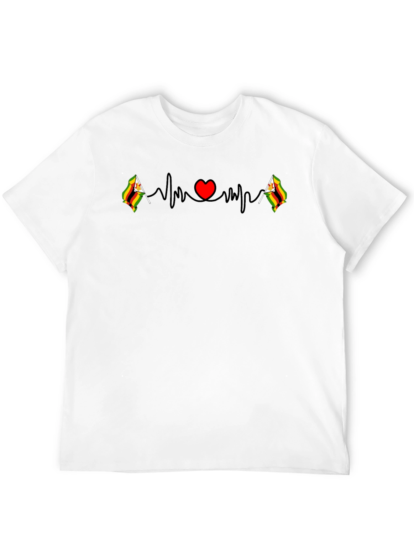 Zimbabwe Flag Heartbeat T-Shirt