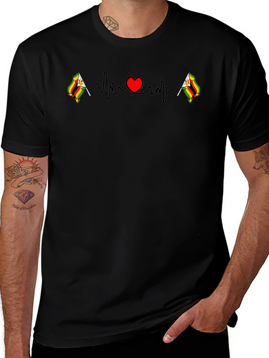 Zimbabwe Flag Heartbeat T-Shirt