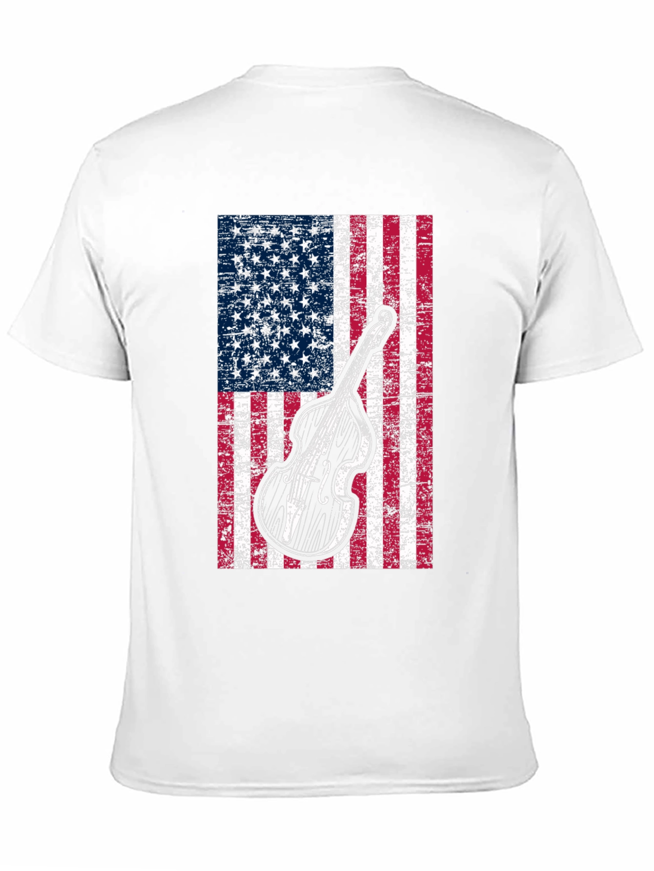 American Flag Bass Guitar Graphic T-Shirt
