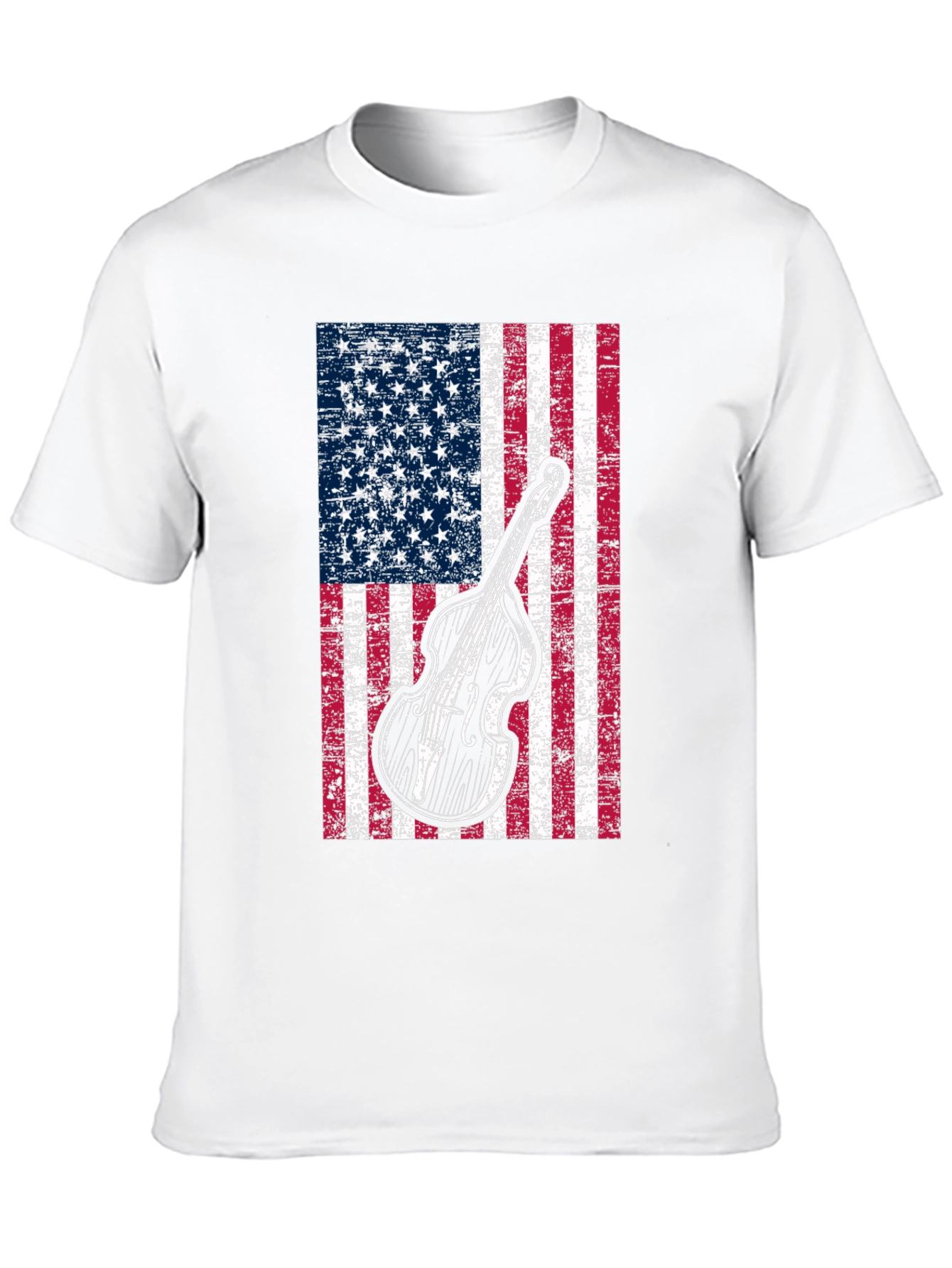 American Flag Bass Guitar Graphic T-Shirt