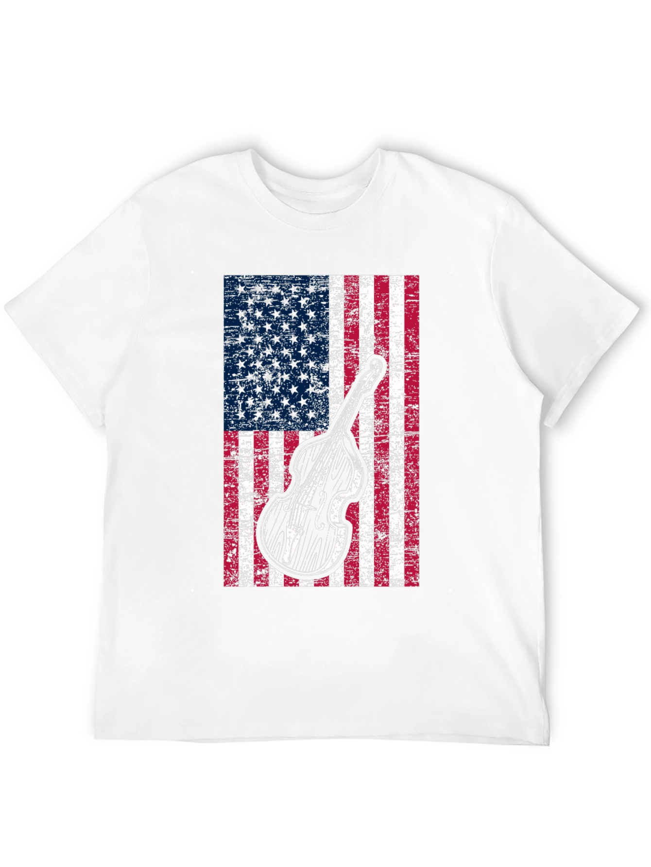 American Flag Bass Guitar Graphic T-Shirt