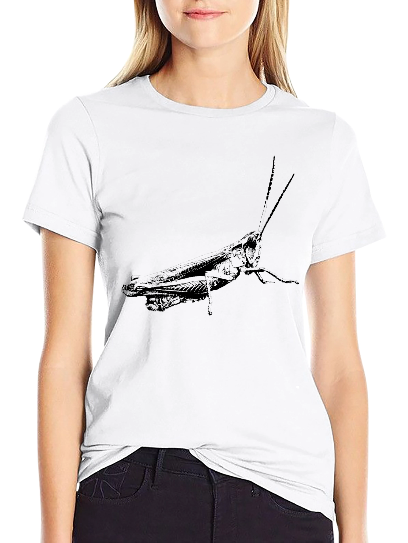 Grasshopper Graphic Print Black Tee