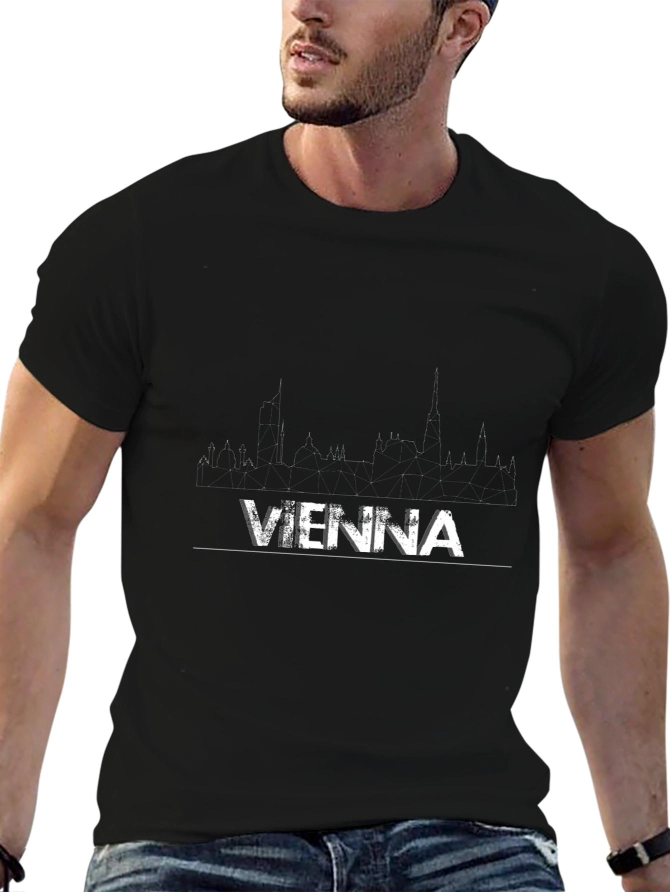 Vienna Skyline Graphic T-Shirt - Black
