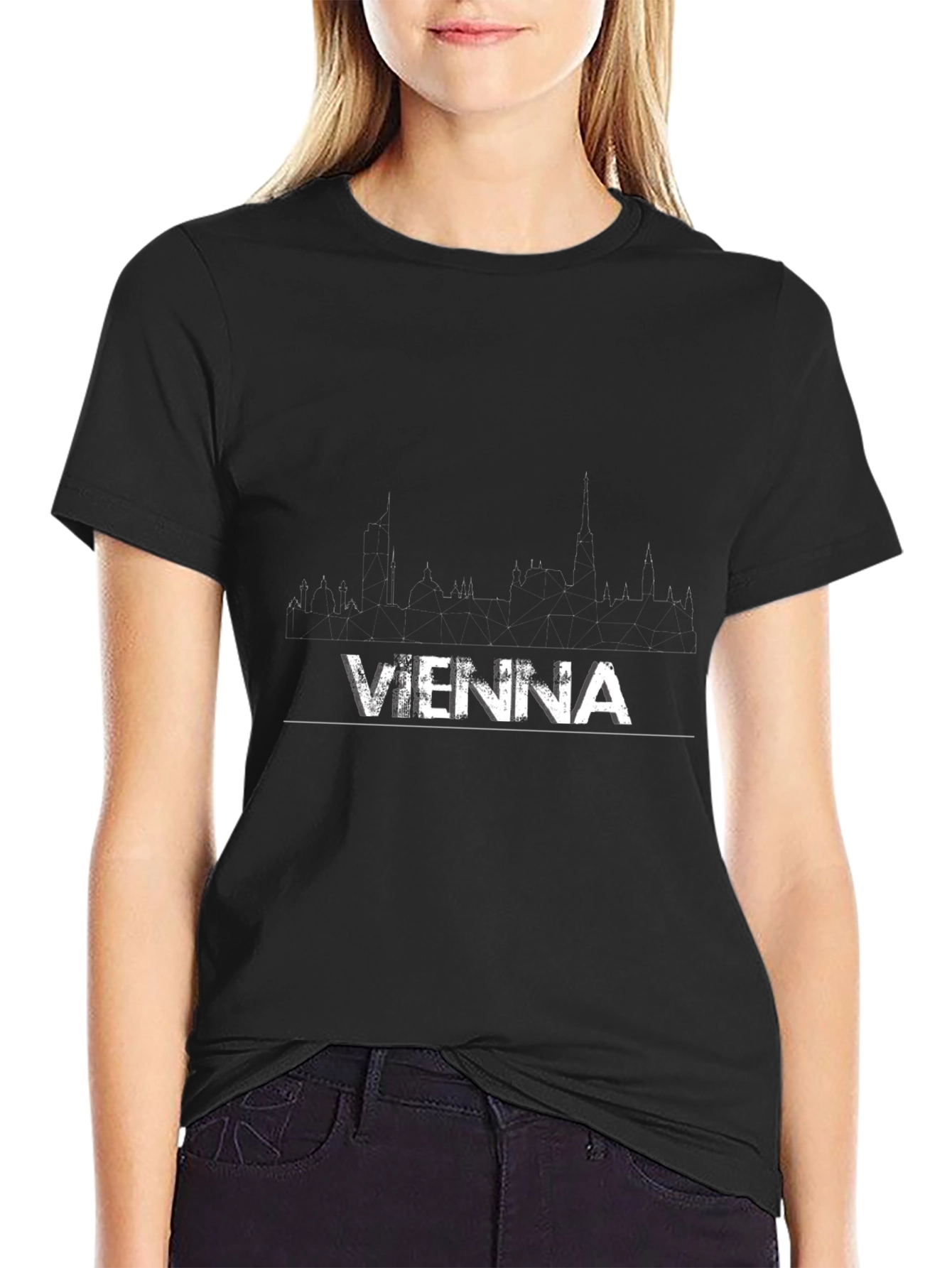 Vienna Skyline Graphic T-Shirt - Black