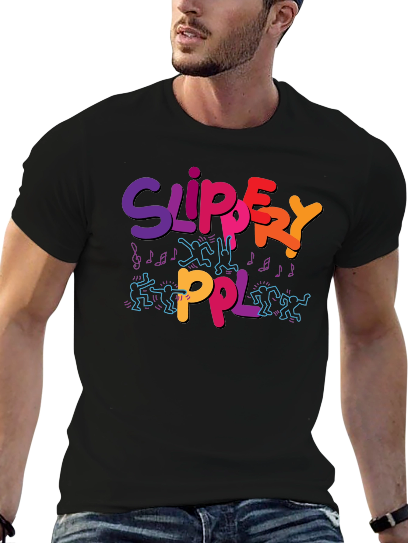 Slippery PPL Graphic T-Shirt - Black