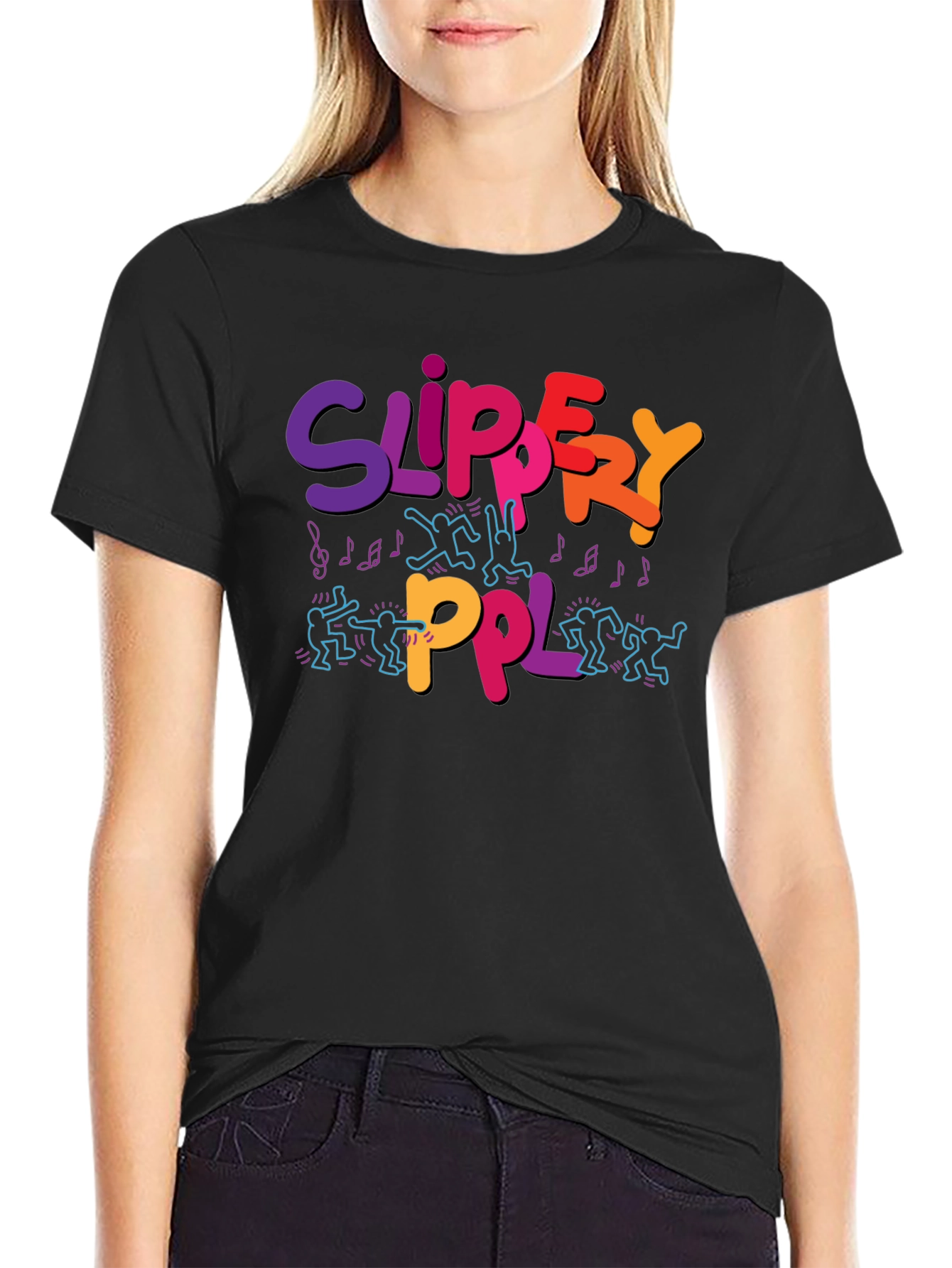 Slippery PPL Graphic T-Shirt - Black