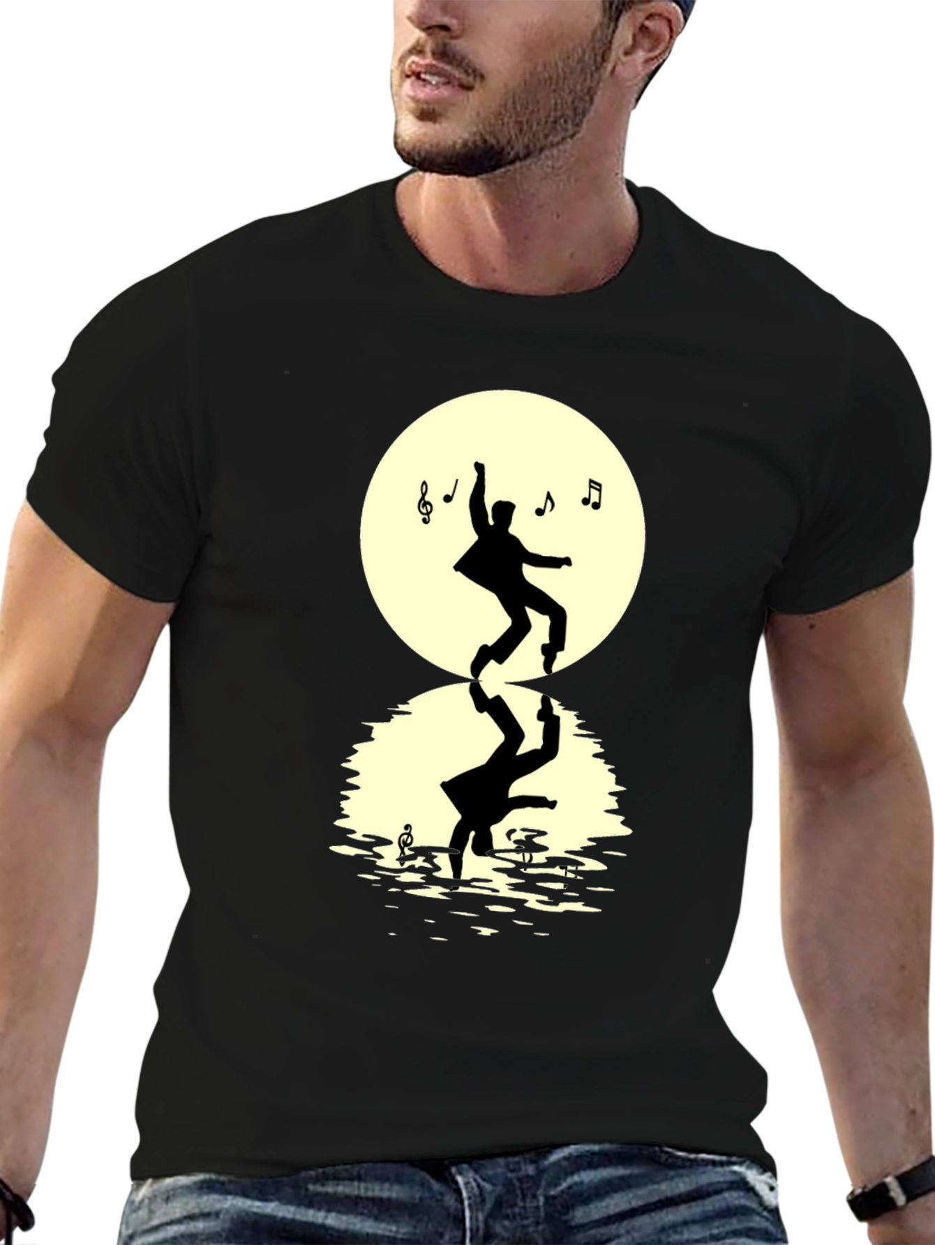 Dancing Silhouette Mens Black T-Shirt