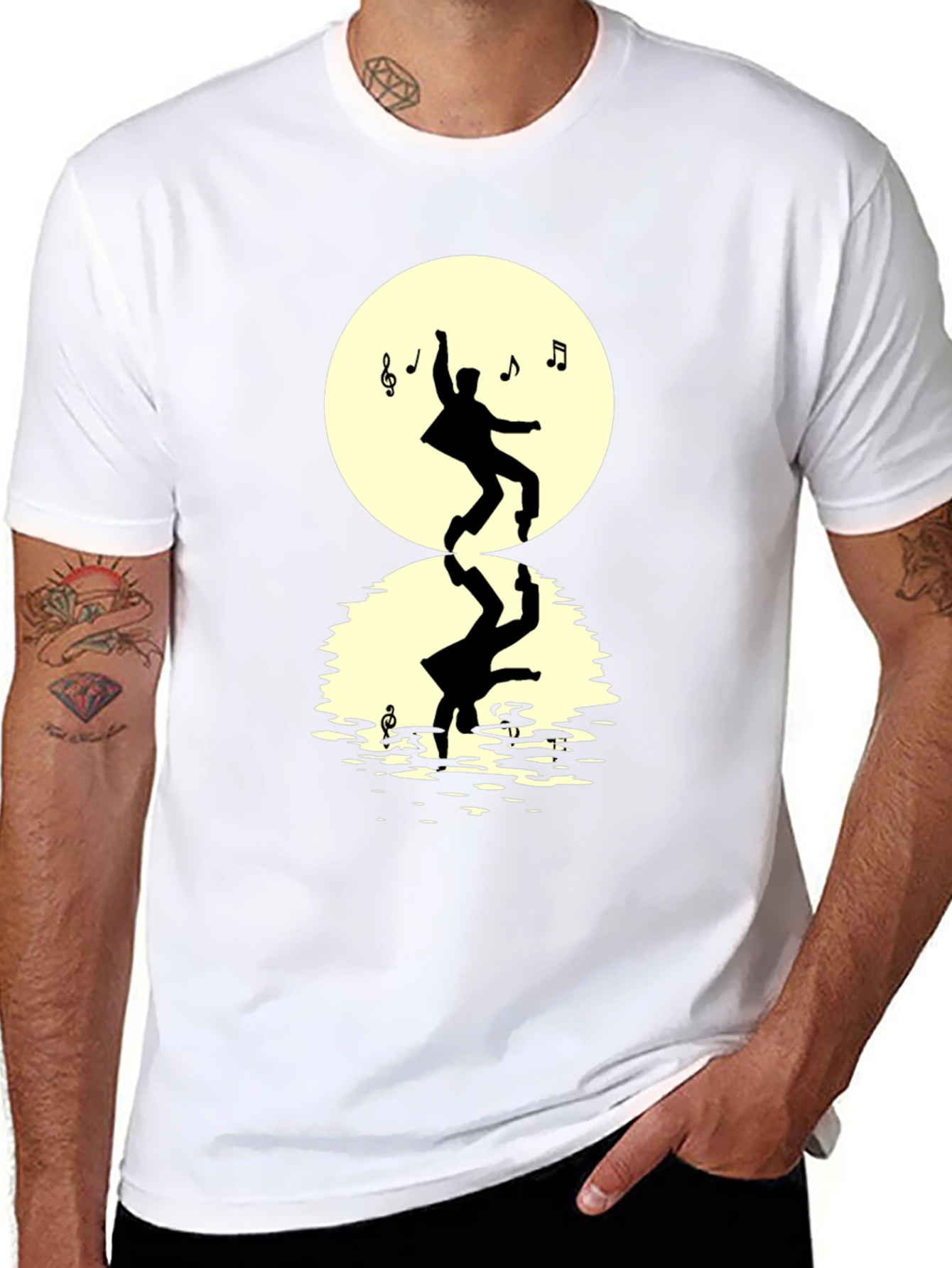 Dancing Silhouette Mens Black T-Shirt