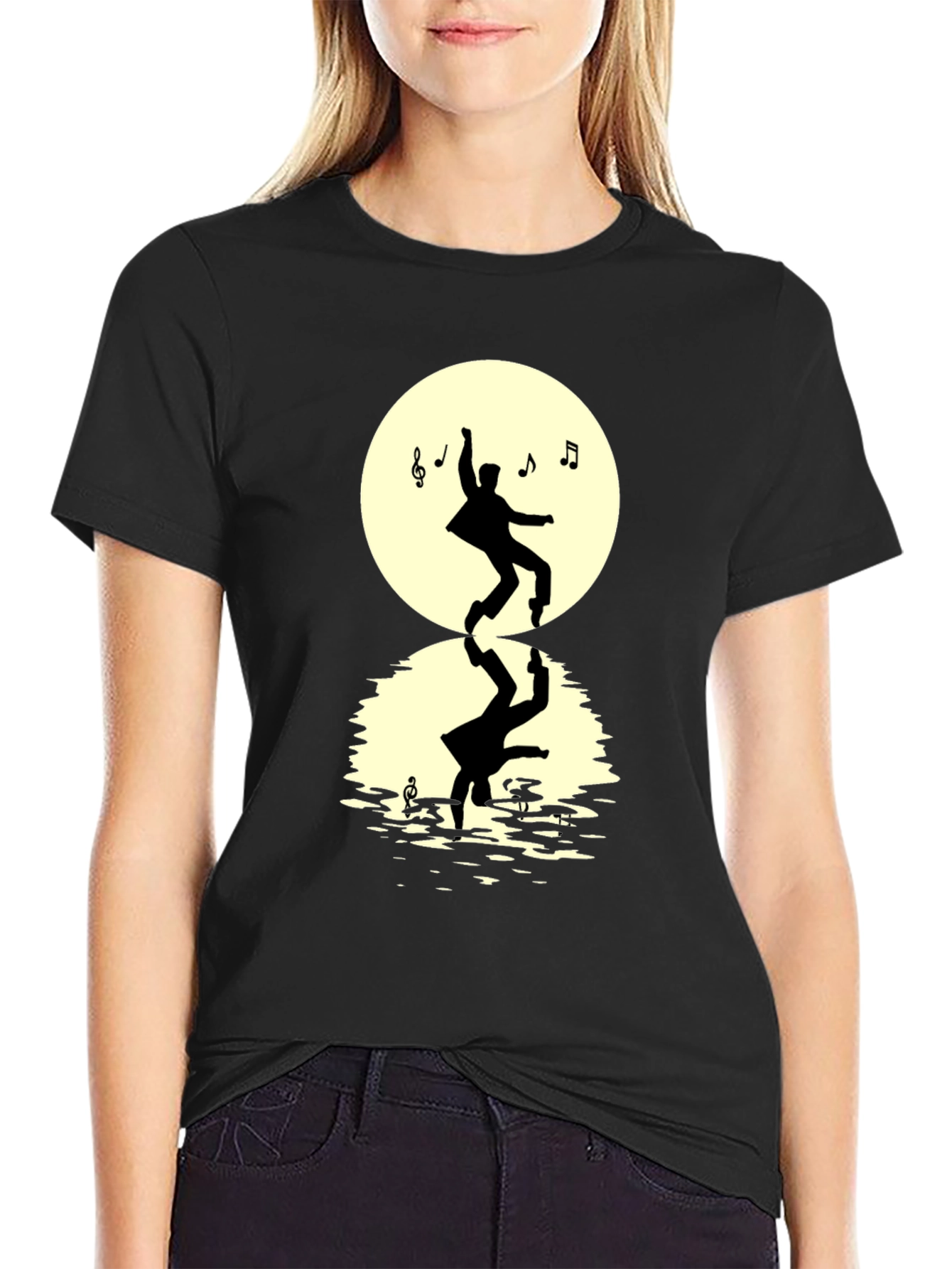 Dancing Silhouette Mens Black T-Shirt