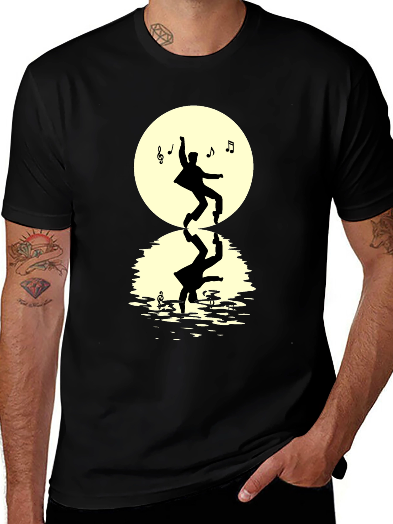 Dancing Silhouette Mens Black T-Shirt