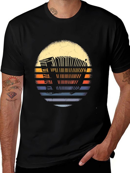 Accordion Sunset T-Shirt - Vintage Style Music Tee