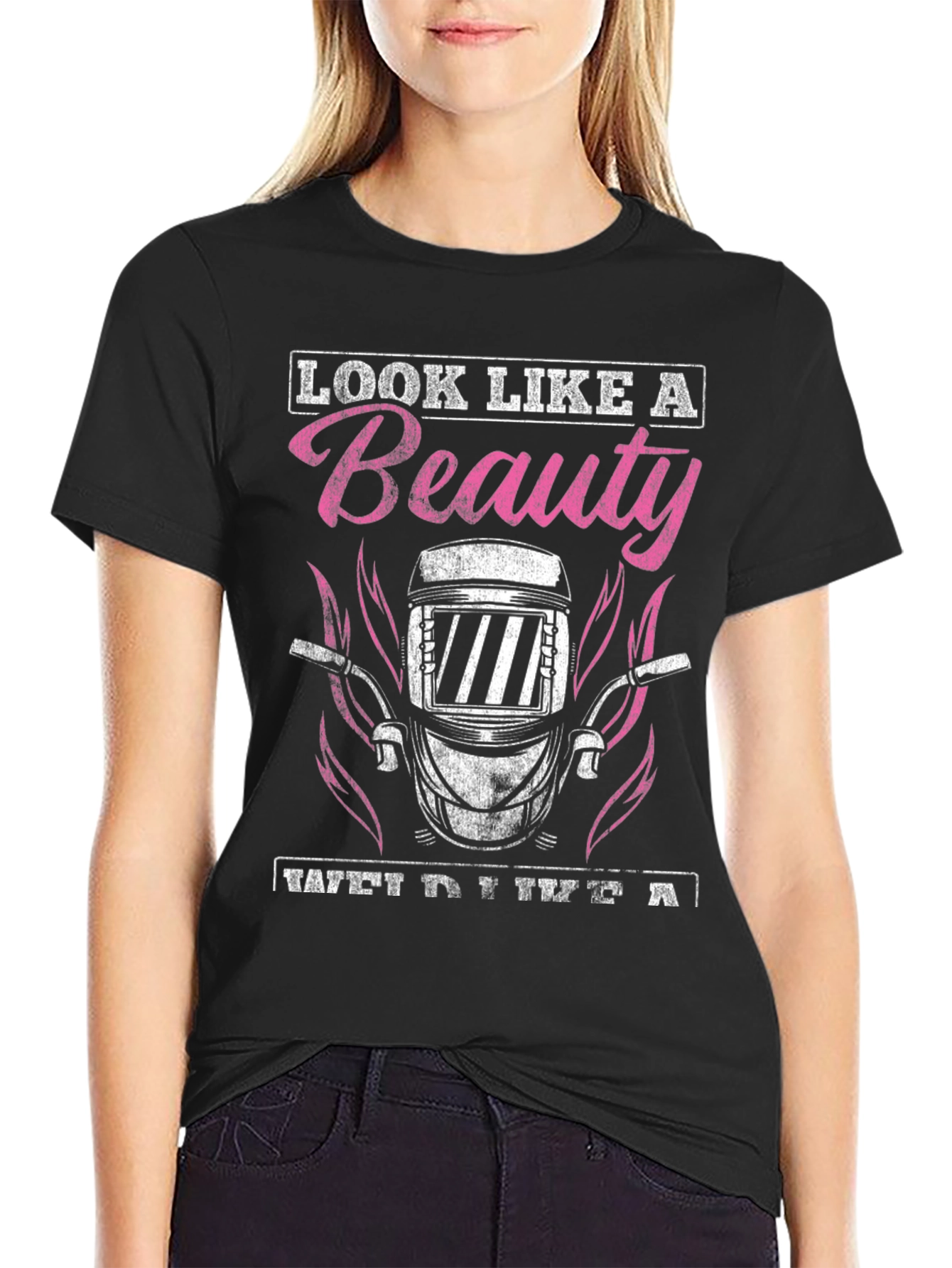 Beauty Welder Graphic T-Shirt - Black Cotton Blend