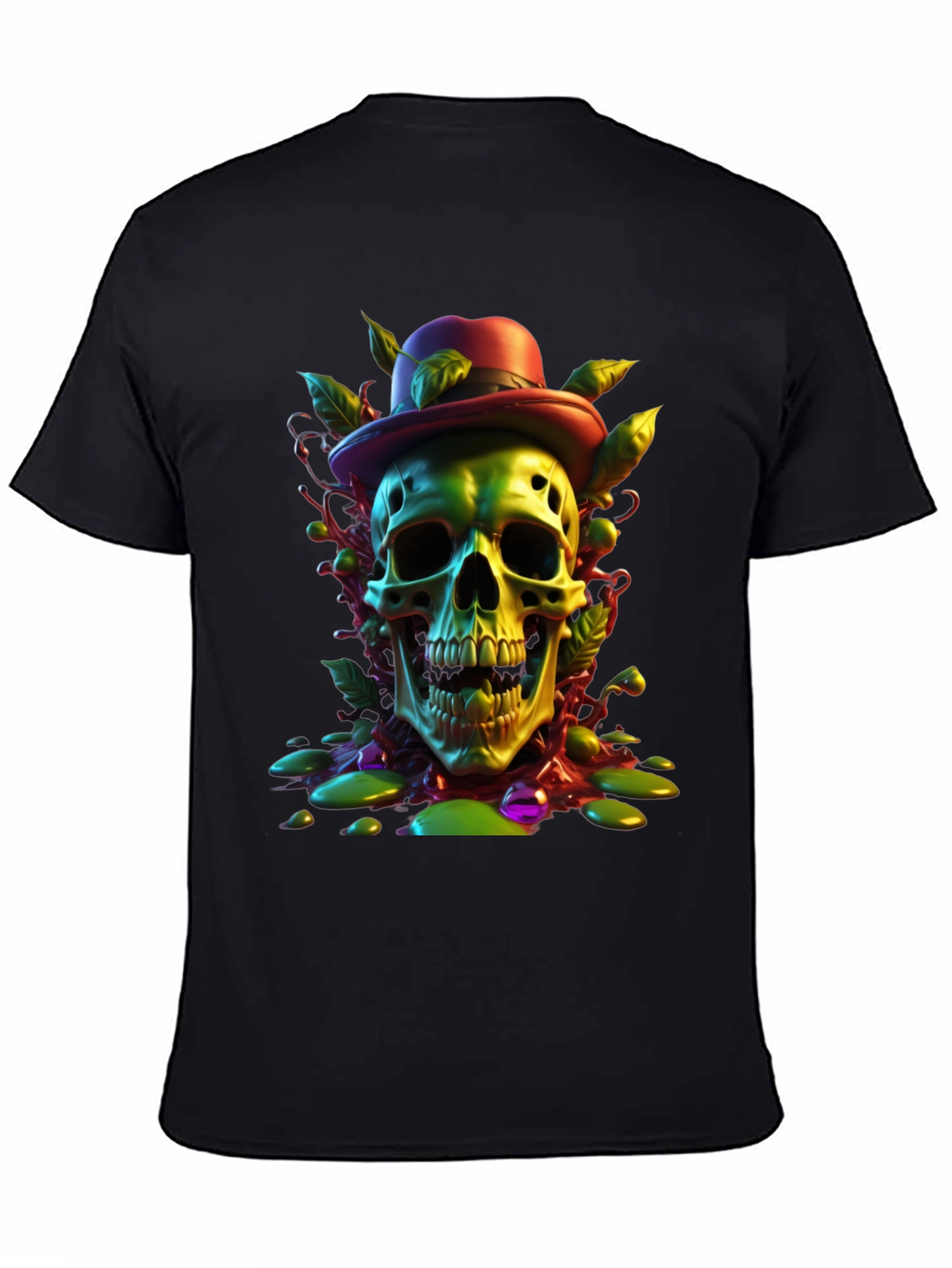 Skull with Hat Graphic Tee - Unique Design