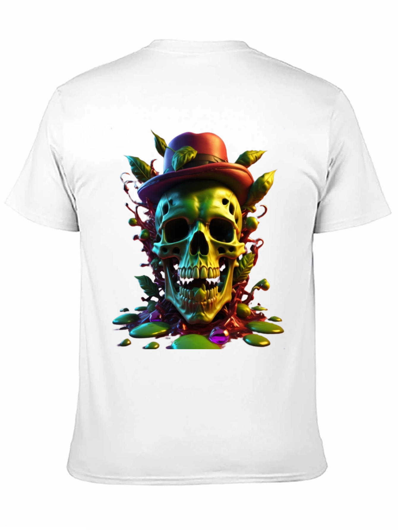 Skull with Hat Graphic Tee - Unique Design