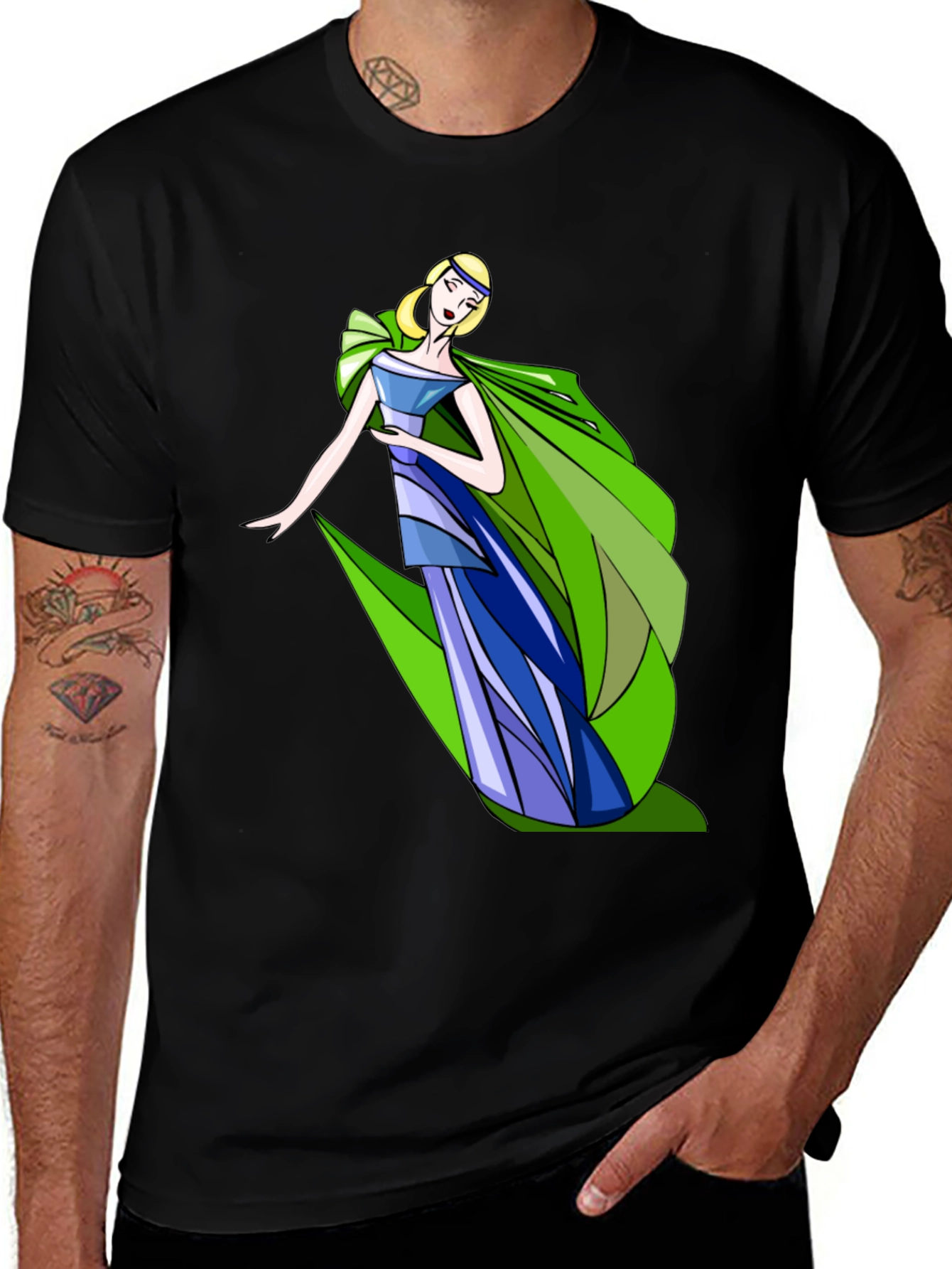 Elegant Woman T-Shirt - Artistic Fashion Tee
