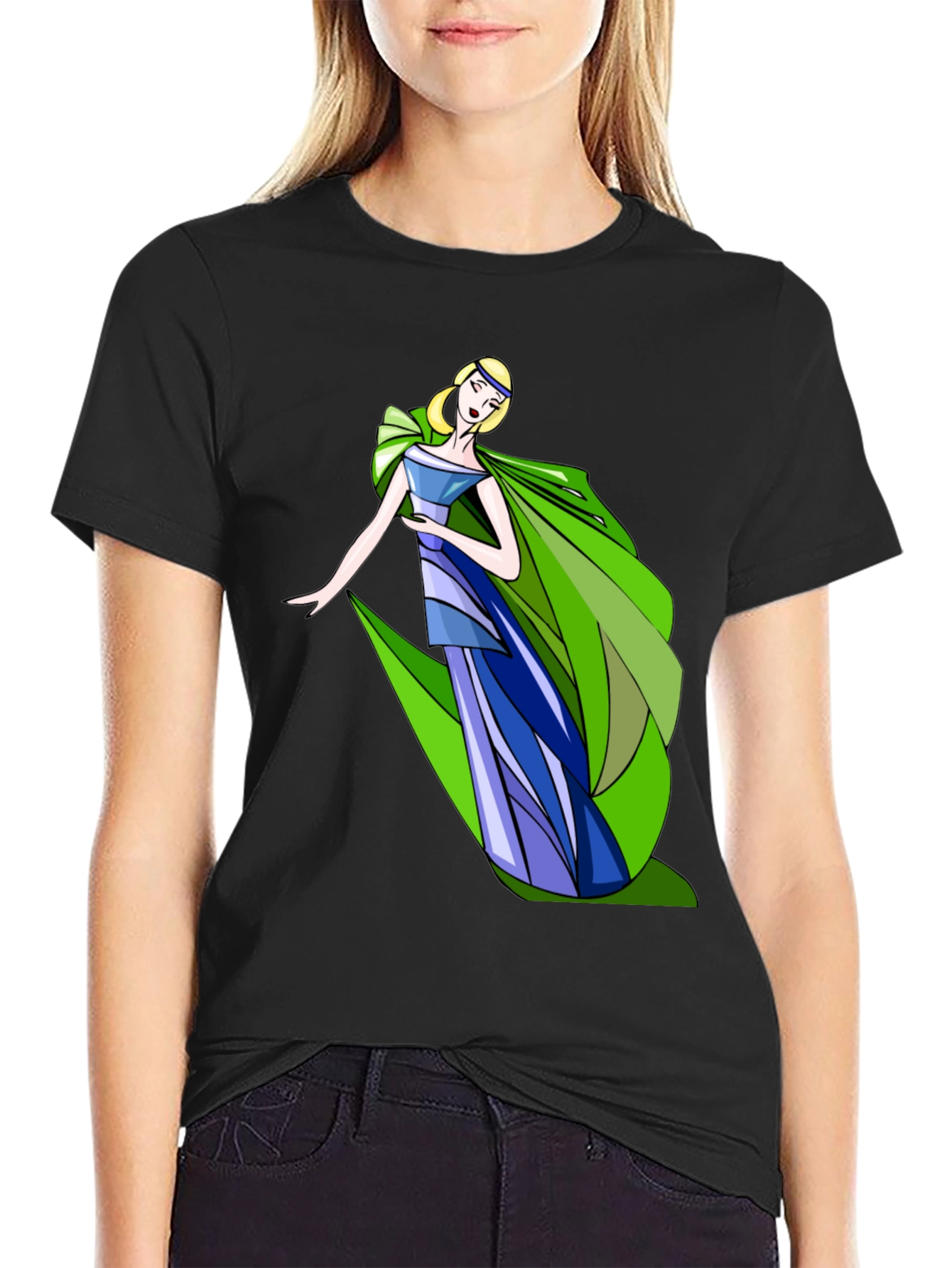 Elegant Woman T-Shirt - Artistic Fashion Tee