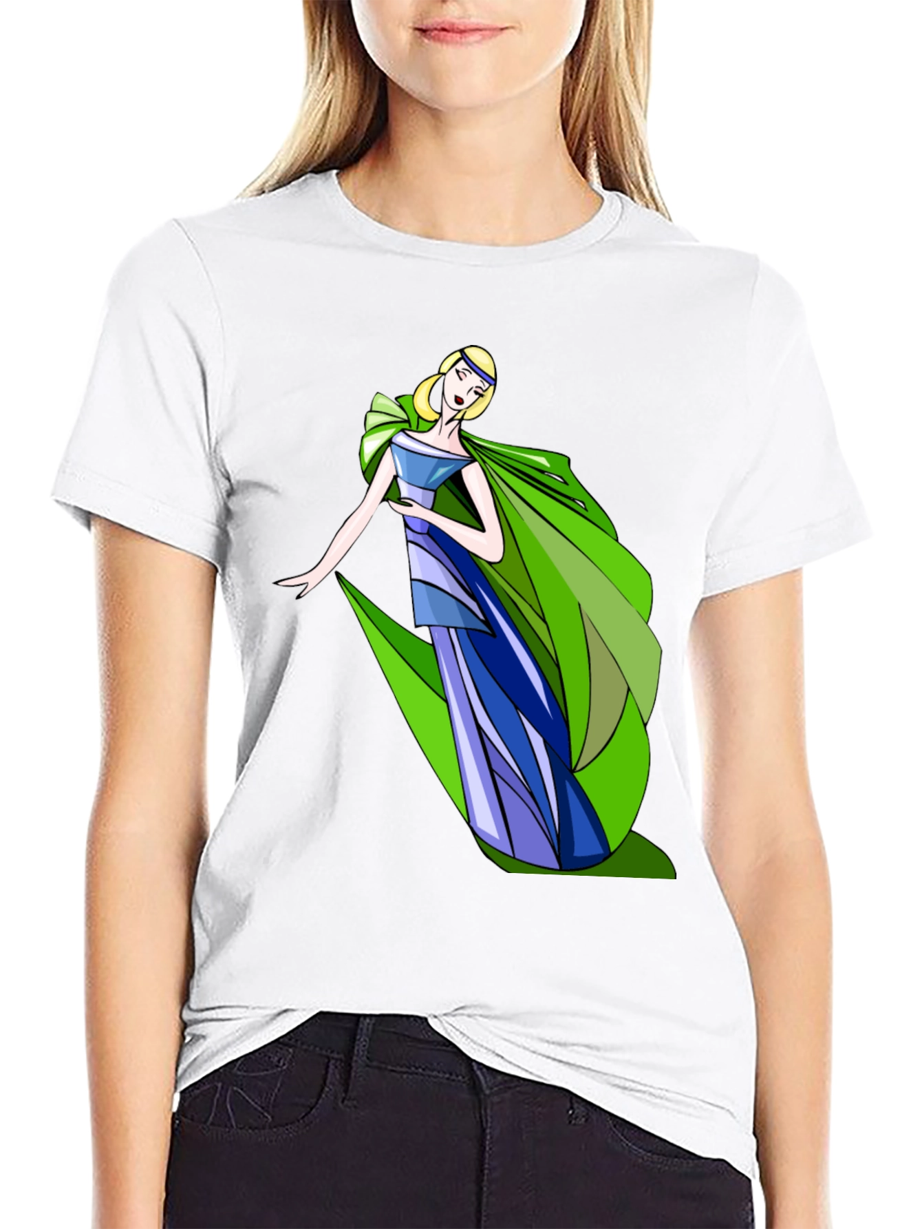 Elegant Woman T-Shirt - Artistic Fashion Tee